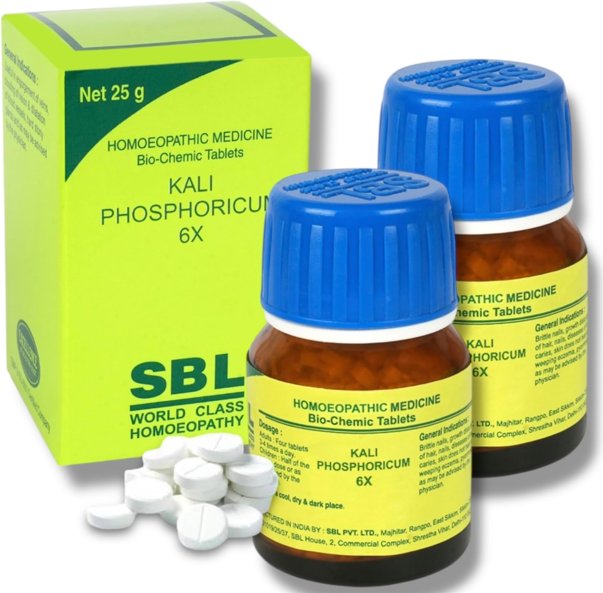 SBL Kali Phos 6x Tablets Homeopathic Medicine- NEW IMPROVED (SET OF 2 Bottles)