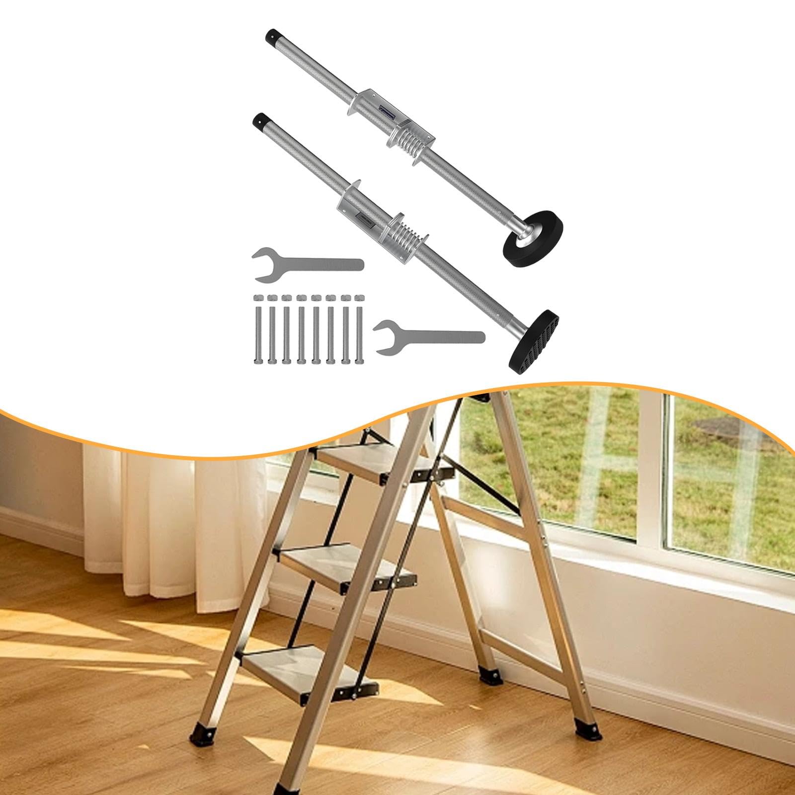 2x livellatori per scale, strumento di livellamento in lega di alluminio, stabilizzatore regolabile per cemento, terreno irregolare, piastrelle di, 50 Cm