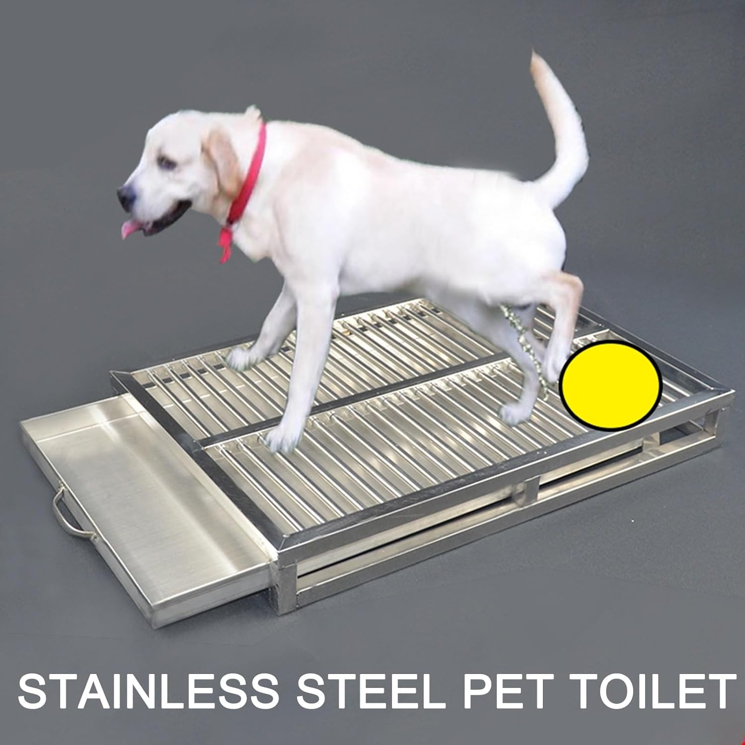 Dog Potty Toilet Training Tray with Drawer Tray,Stainless Steel Pet Toilet, Dog Toilet for Indoor Or Porch, Floor 70 * 50 * 7.5cm