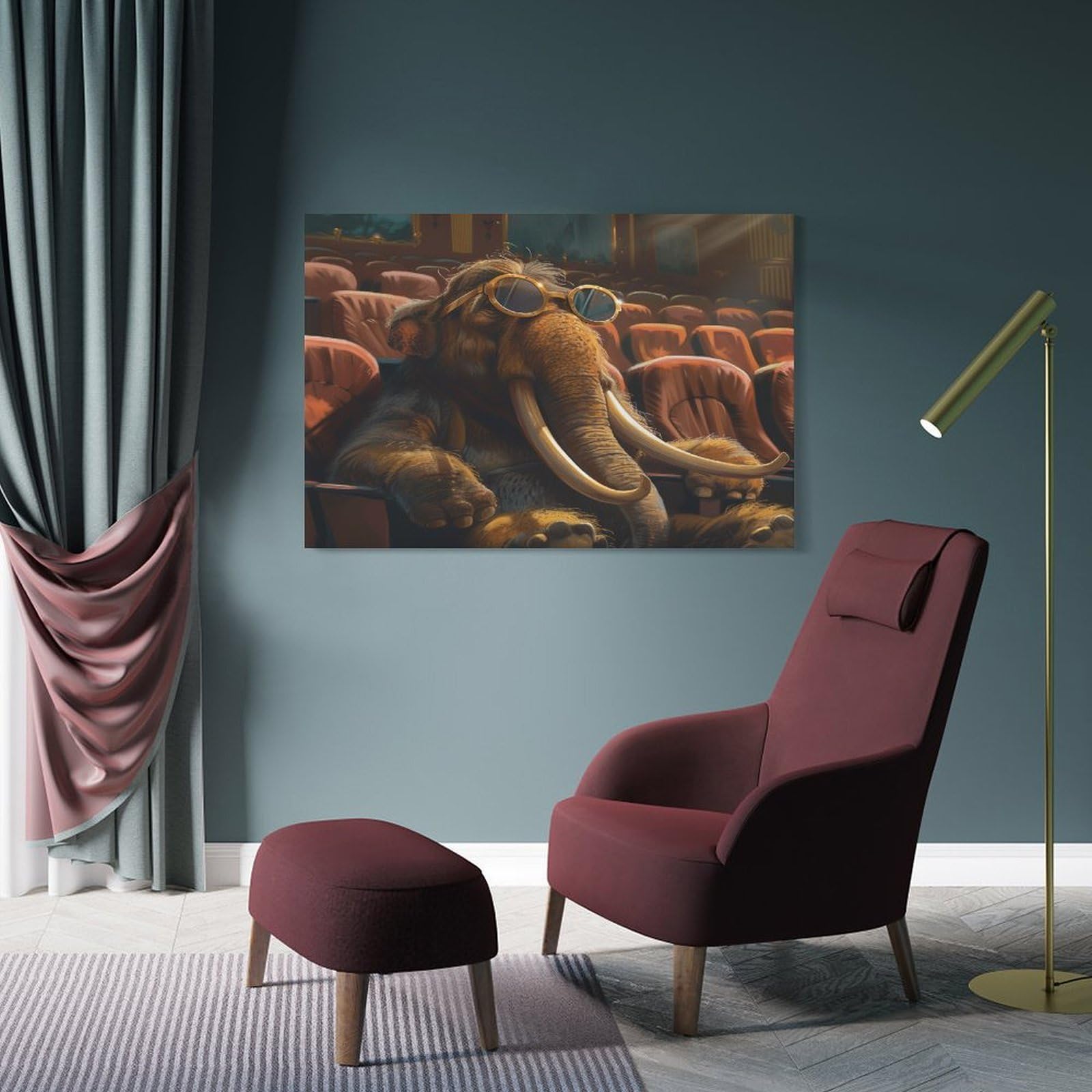 Junmoney Frame-Style-20 Mammoth Movie Theater Glasses Canvas Wall Decor, 16X24inch(40X60cm), For Wall Displays, Bedrooms Or Room Updates, Wall Decor Suited To Curated Displays