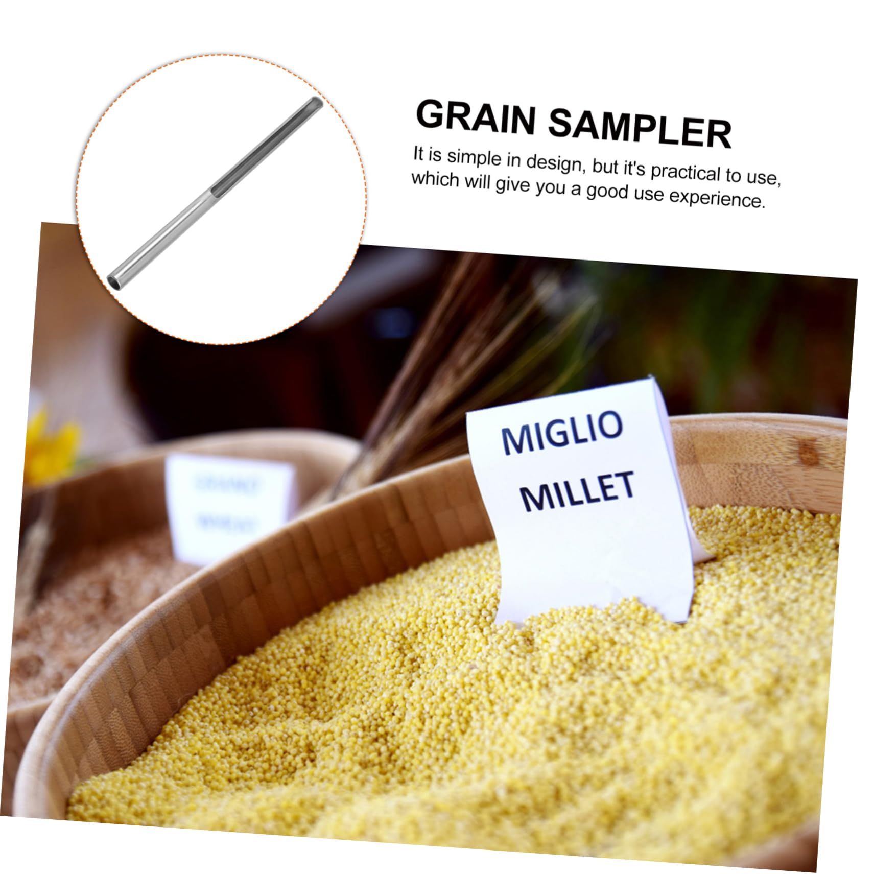 STOBAZA Long Soil Sampler Tube Stainless Steel Wheat Corn Rice Metal Grain Soil Sampler Agriculture Sampling Tools