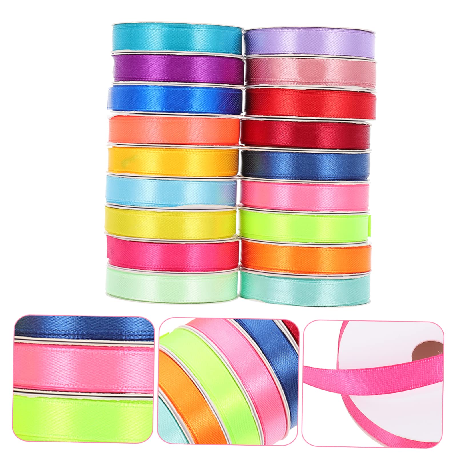 PLAFOPE 18rollos Cintas Decorativas De Satén Para Manualidades y Decoración De Bodas De Metros Para Embalaje y Proyectos Creativos