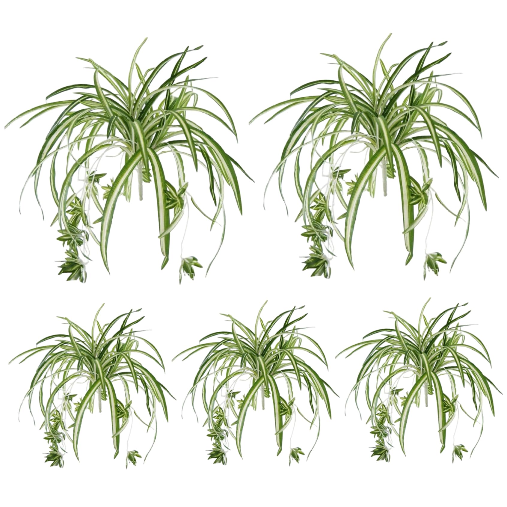 Hbbgdiy Spider Plant 5Pcs 22 Inch Hanging Artificial Spider Plants with Flower Head Lifelike Faux Greenery for Indoor Outdoor Hanging Basket Home Garden Decoration