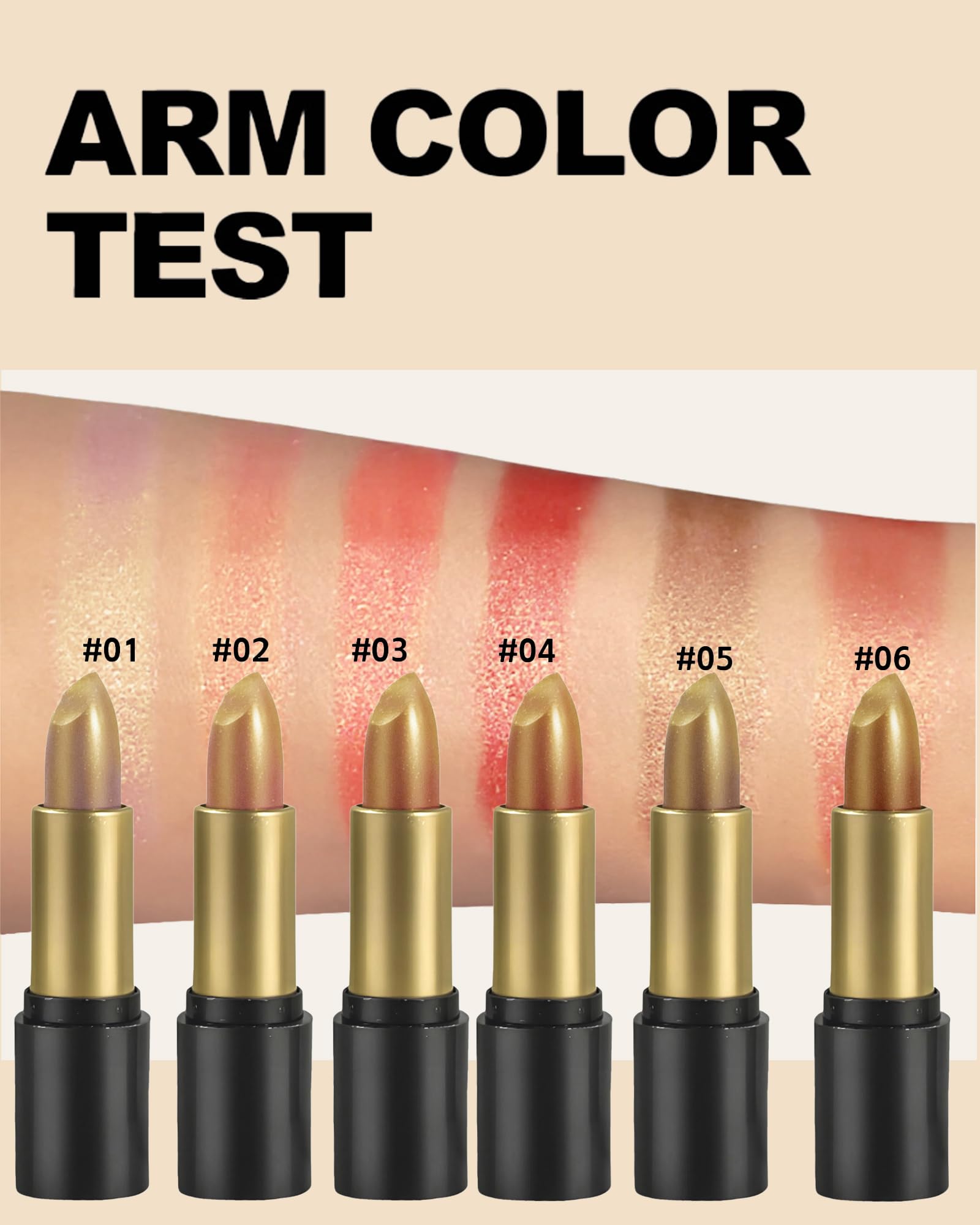 6-teiliges metallisches Glitzer-Lippenstift-Set, funkelnder schimmernder Lippenstift, hochpigmentierter Lipgloss für Frauen, Diamant-glänzend, langlebig, 24 Stunden wasserdicht, antihaftbeschichtet