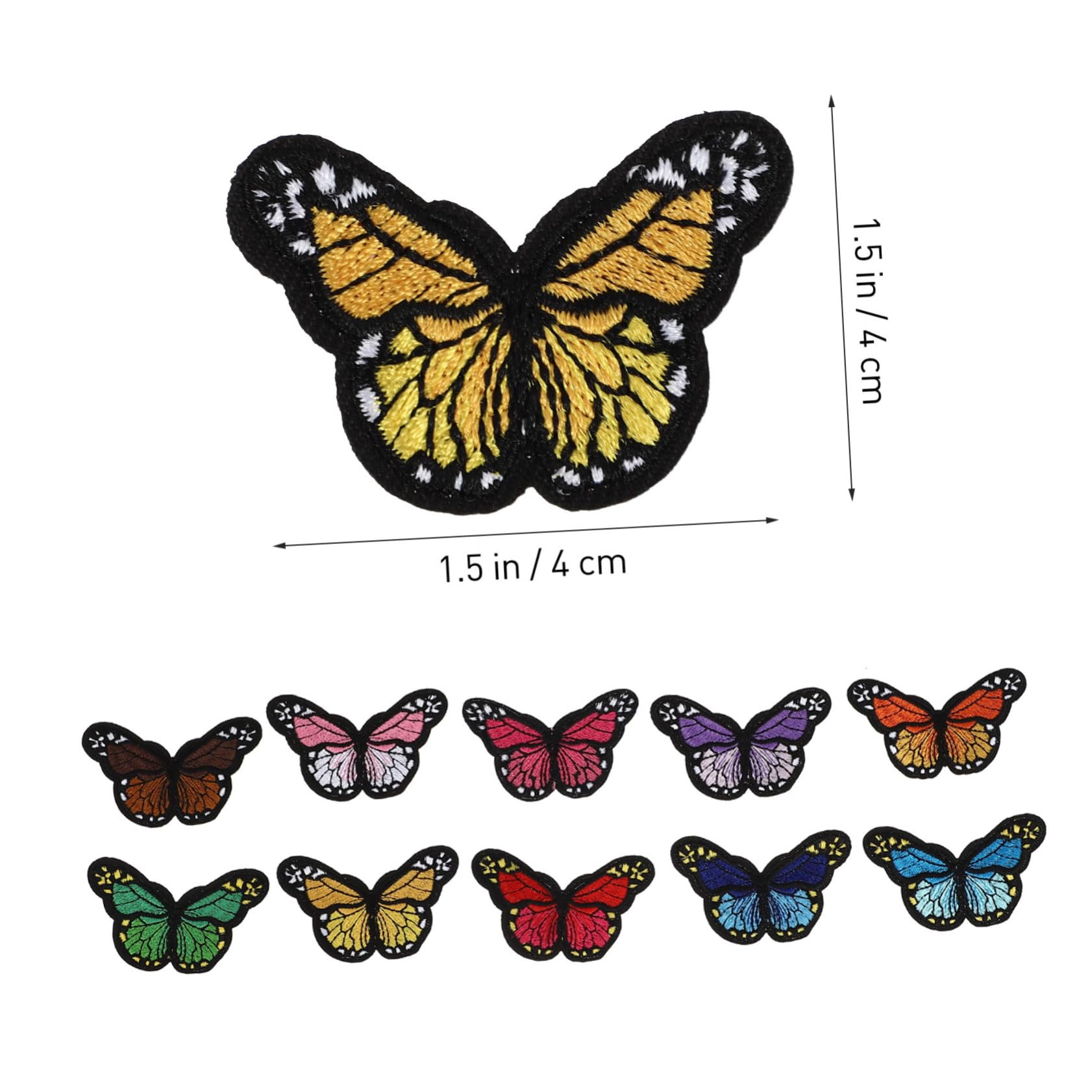 EXCEART 99pezzi Toppe Ricamate Forma e Farfalle Decorazioni Per Abbigliamento Patches Da Applicare Per Jeans Borse e