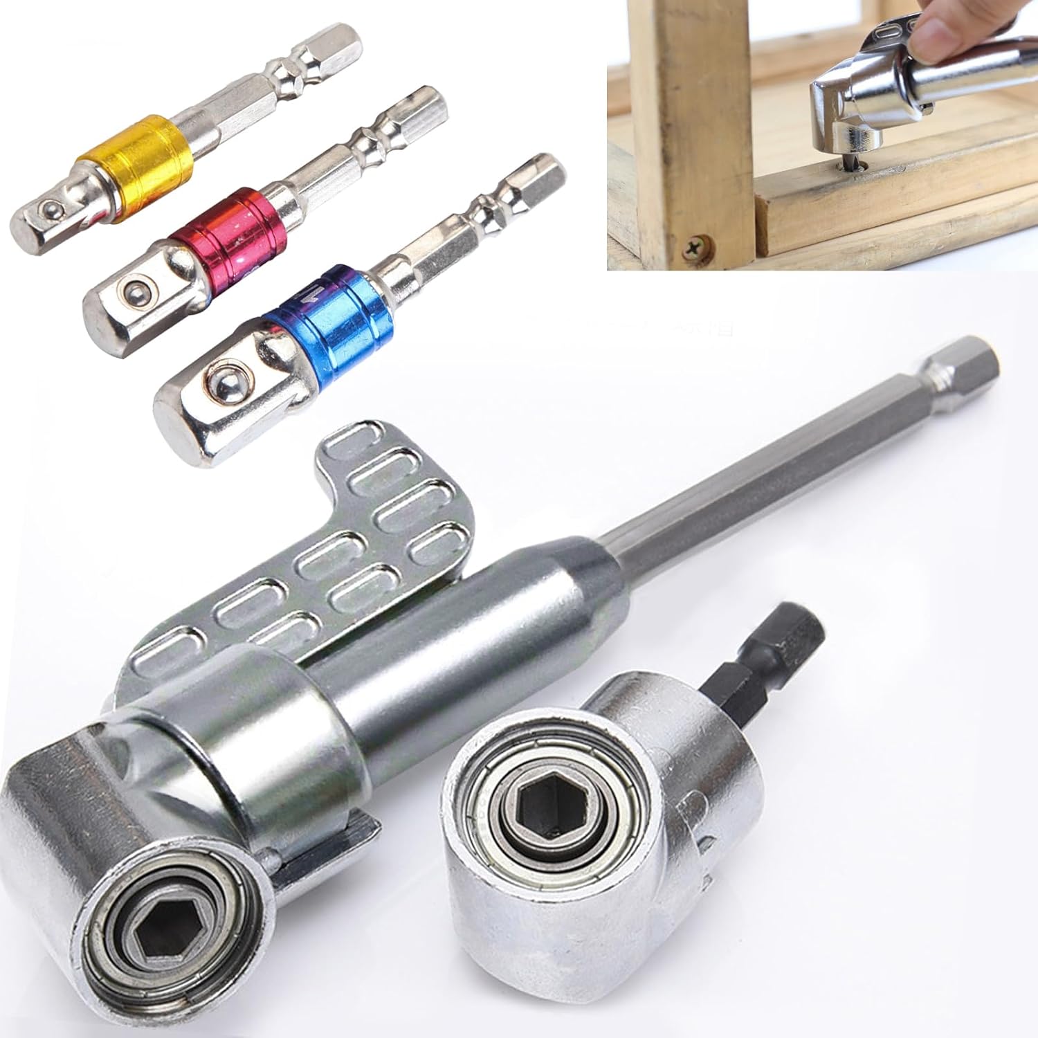 Right Angle Drill Attachment, 90 Degree Drill Adaptor and 105 Degree ...