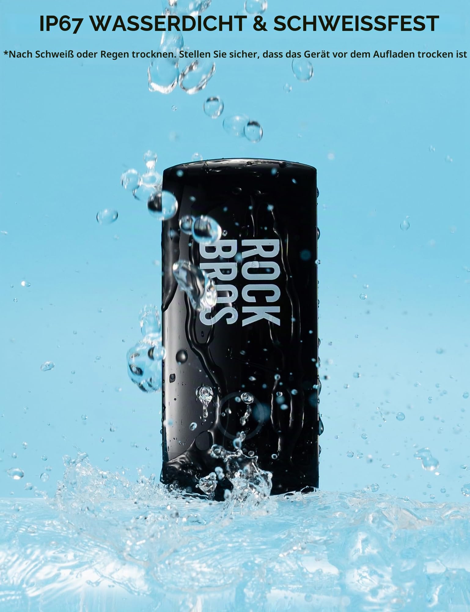 ROCKBROS Herzfrequenzmesser Brustgurt Bluetooth & ANT+, LED Anzeige, 50h Akku, IP67 Wasserdicht, Magnetladung, Kompatibel mit Garmin, Wahoo, Polar, Strava, Sports Tracker
