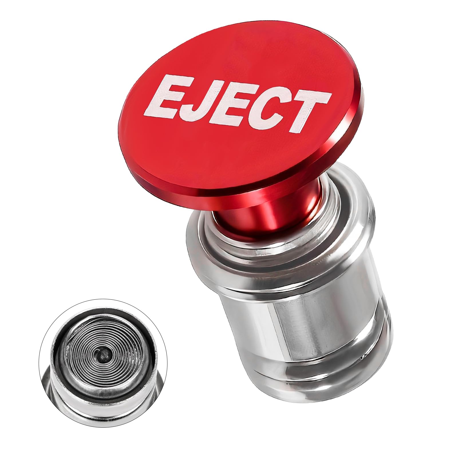 Eject Button Car Cigarette Lighter, 12 Volt Aluminum Auto Cigarette Lighter Plug Replacement, Universal Cigarette Lighters Button Decoration for Most Vehicle Socket Size A (Red)