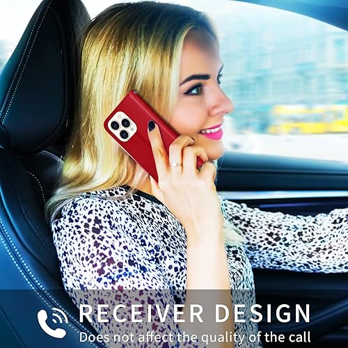 Miniatura 6 de Funda tipo cartera compatible con iPhone 15 con tarjetero, piel sintética con función atril para mujeres y hombres, con diseño de árbol y gato en