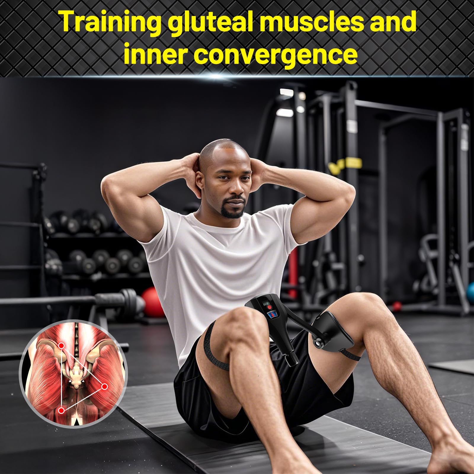Attrezzo Interno Coscia 10-60kg, 3en1 Attrezzo per Glutei, Ginnastica Pelvica, Kegel per Uomo, Pavimento Pelvico Strumenti, Multifunzionale Attrezzi per Palestra in Casa