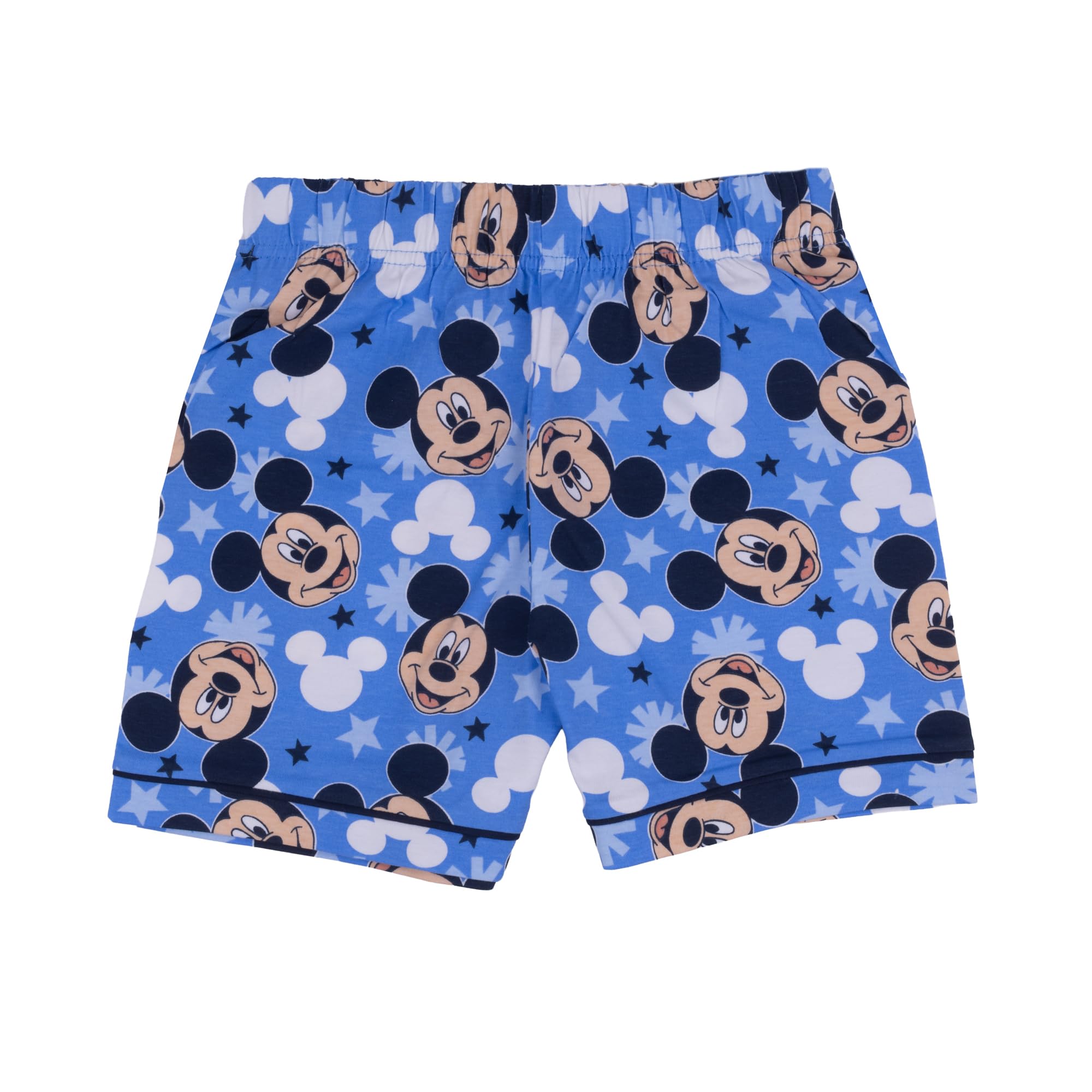 Disney Topolino/Mickey Mouse, 100% Cotone con Bottoni Pigiama a Maniche Corte, Blue, Blu