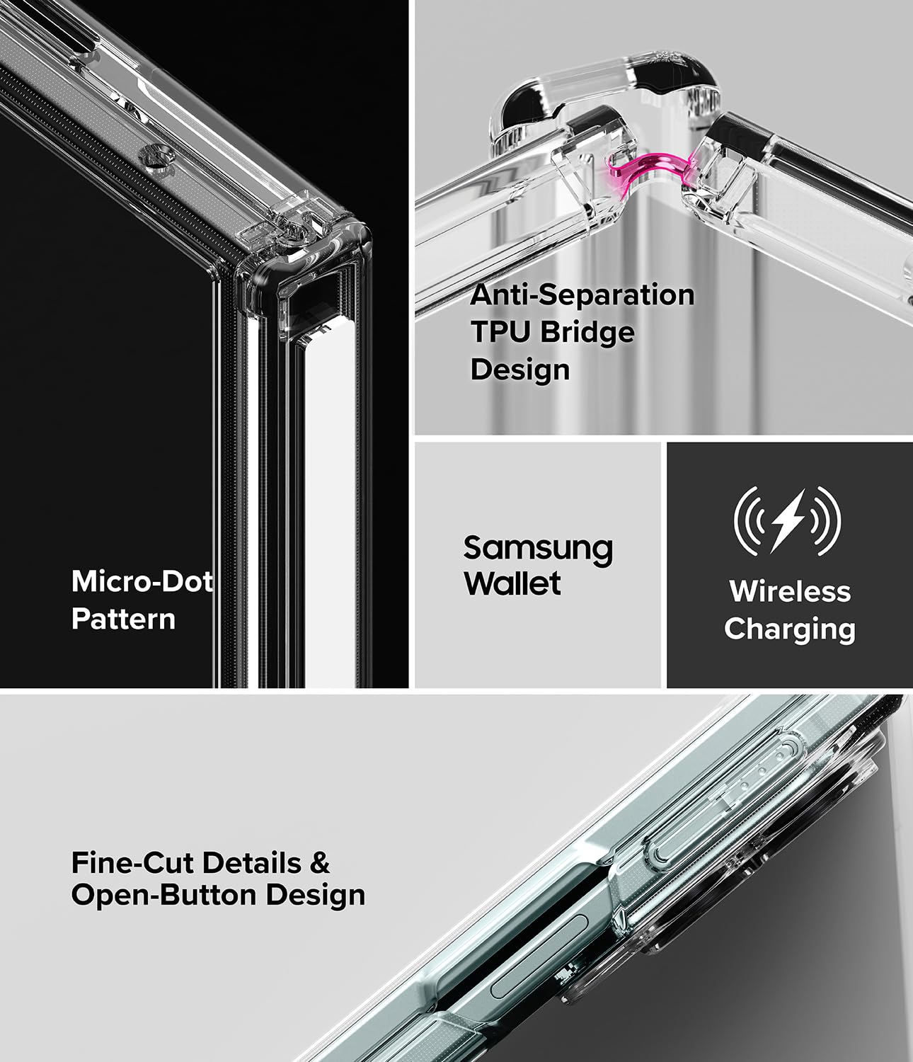 Ringke Fusion Flap per Cover Samsung Galaxy Z Fold 8 - Clear | Compatibile con la ricarica wireless, sottile, leggero, resistente ai graffi