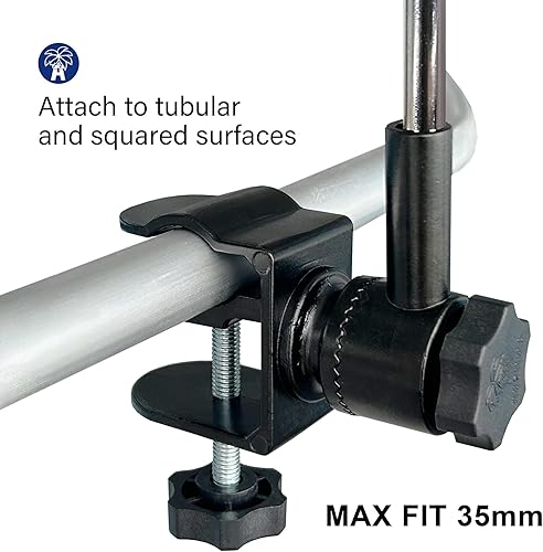 Miniatura 4 de AMMSUN Paraguas para silla XL con abrazadera mejorada ajustable de 47 pulgadas y giro de 360 grados UPF 50+, abrazadera universal portátil para