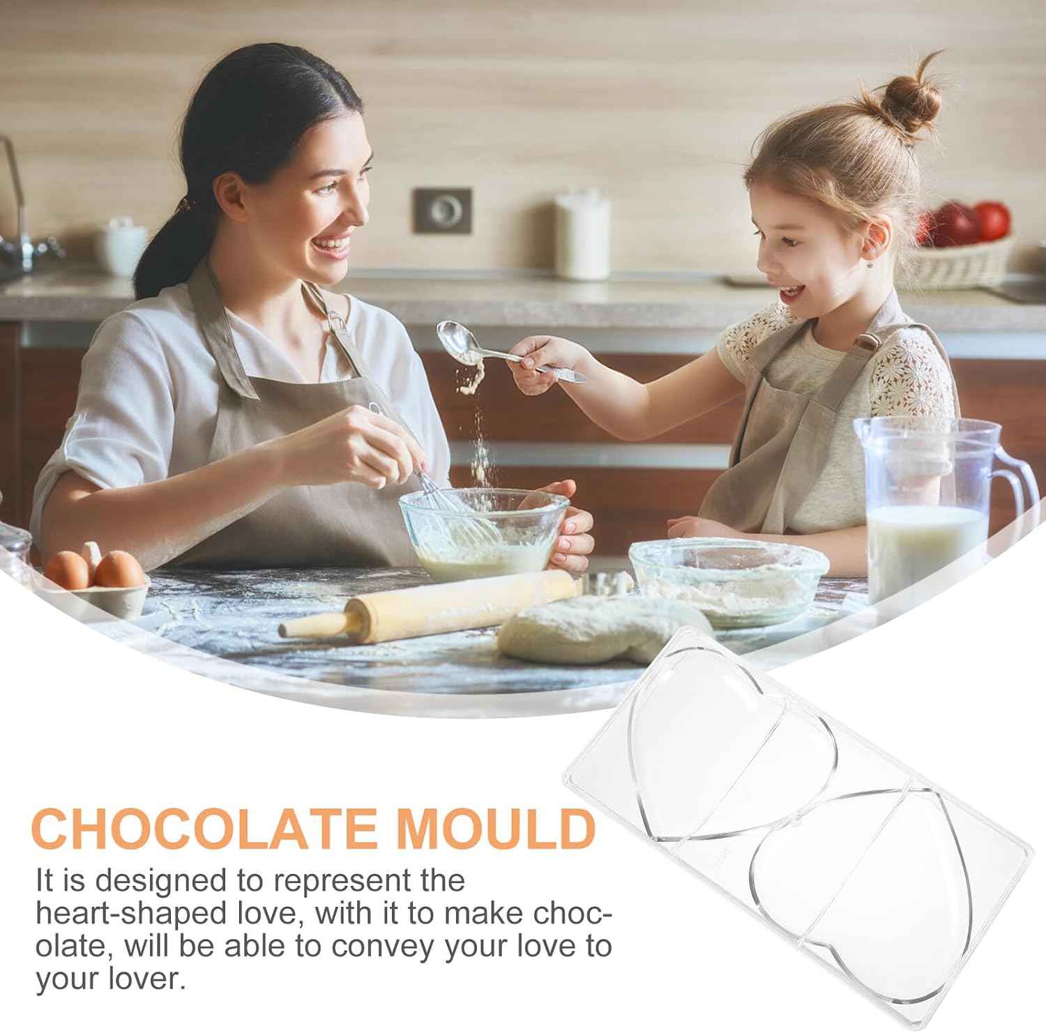 Heart Shape Chocolate Mold PC Plastic Valentine's Day Candy Making Mold Creative Lovely Chocolate Mould for Household Baking