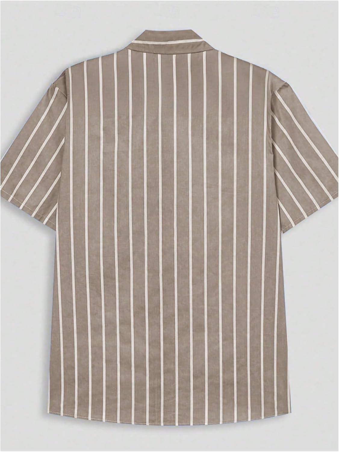 SHENHE Men's Summer Striped Button Down Shirt Short Sleeve Collared Casual Beach Shirt - Image 4