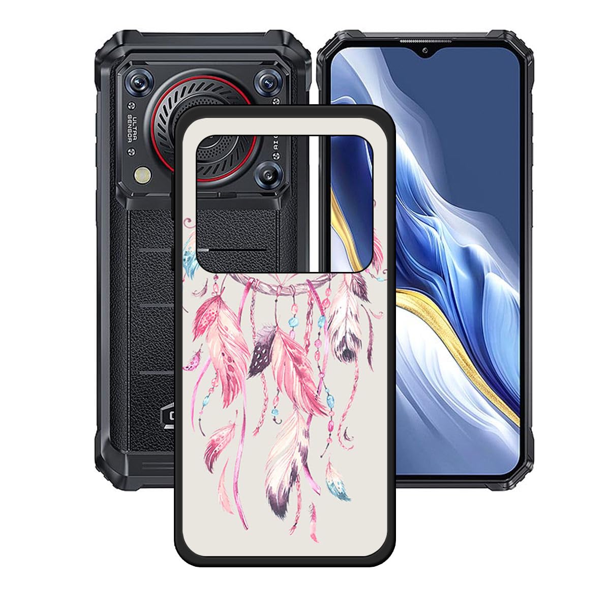Coque Oukitel WP53 Pro (6.52") + 2 Films Verre Trempé - Housse TPU Souple Noire Protection Bumper - Anti-Choc