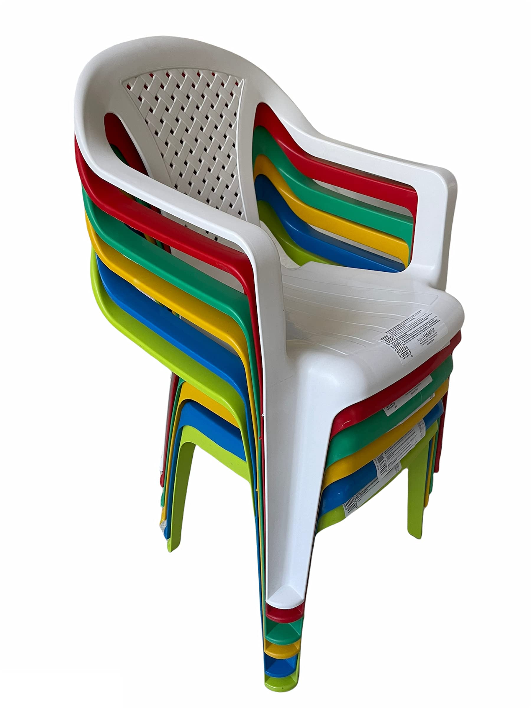 Sedie da Bambino Set. 2 pezzi in Polipropilene con Braccioli Impilabile Colori assortiti (Verde Scuro)