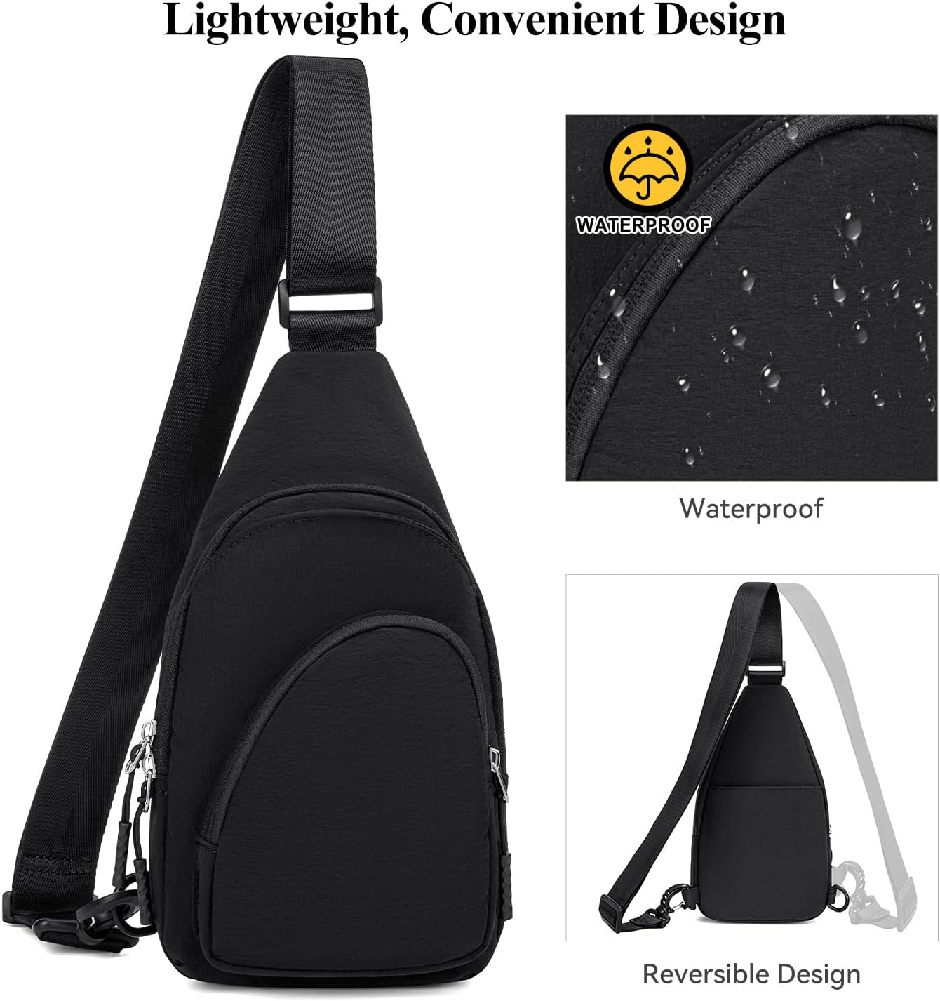 Peacocktion Small Sling Bag for Women Nylon Lightweight Crossbody Sling for Travel Casual Daily Backpack Men