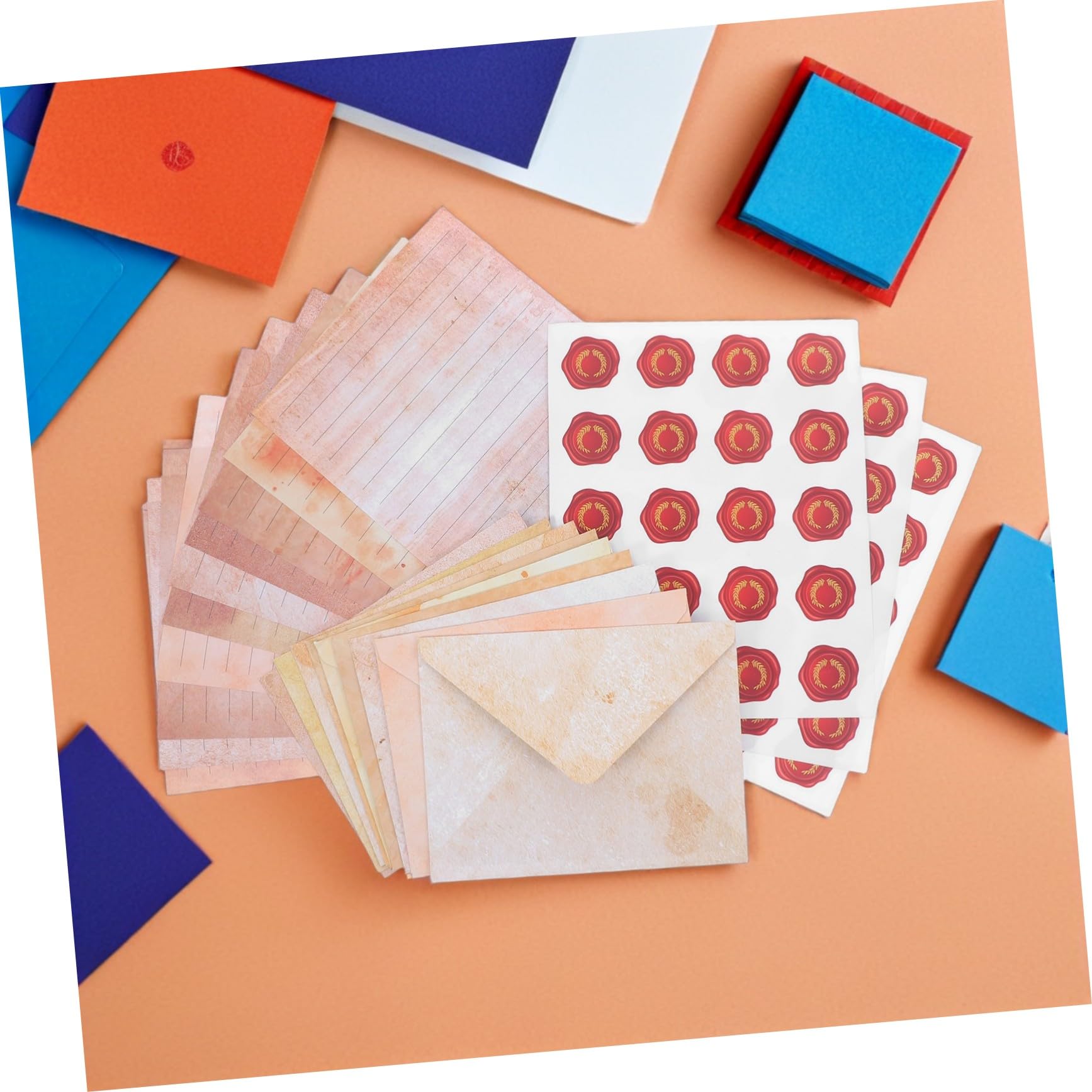 100 Satz Vintage Briefpapier und Umschlagset aus Papier