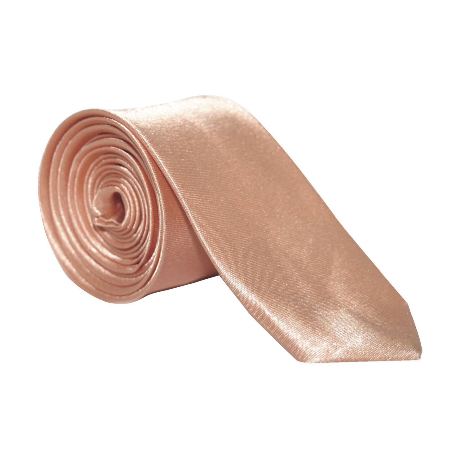 Robelli Men's Copper Gold Slim Satin Plain /Boys Tie (Copper Gold)
