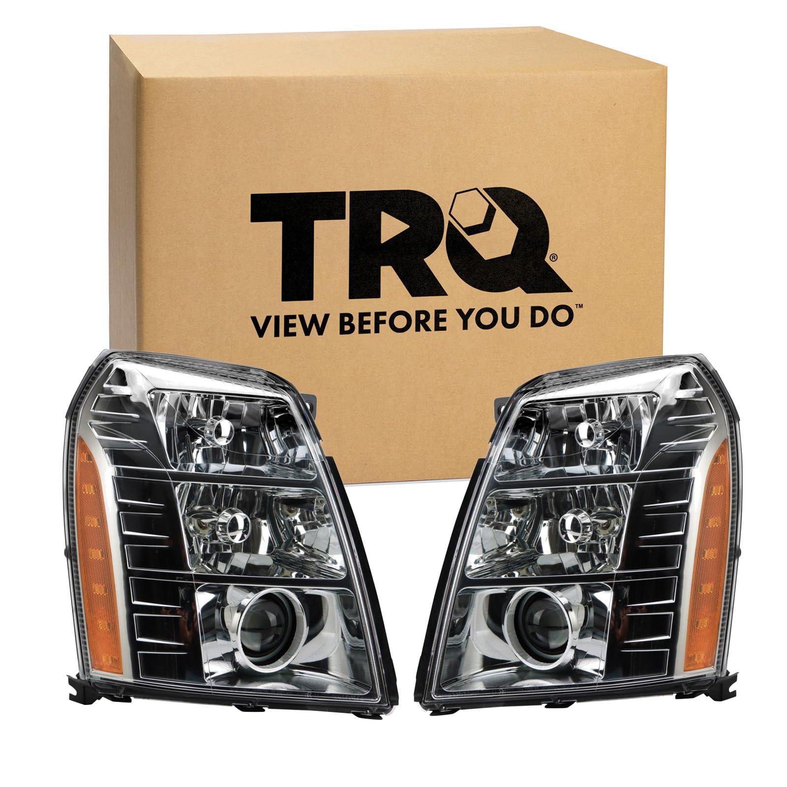 TRQ 2 Piece Headlight Assembly Set