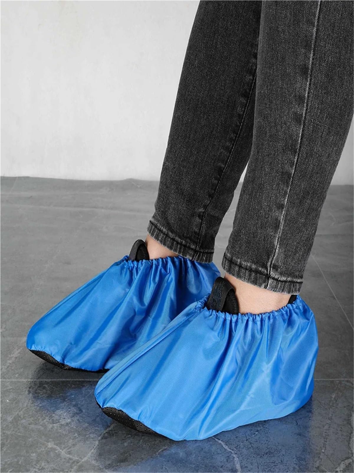 Copriscarpe Copriscarpe Antiscivolo Impermeabili da 10 Paia Copriscarpe Lavabili riutilizzabili for Interni Protezioni for Scarpe Elastiche(Deep Blue)