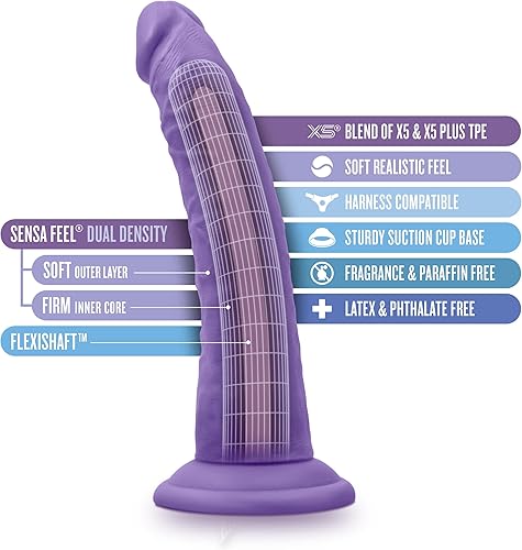 Miniatura 2 de Blush Novelties Au Naturel Bold Jack - Arnés realista de 7 pulgadas con ventosa compatible con FlexiShaft Sensa Sensa, juguete sexual para hombres,