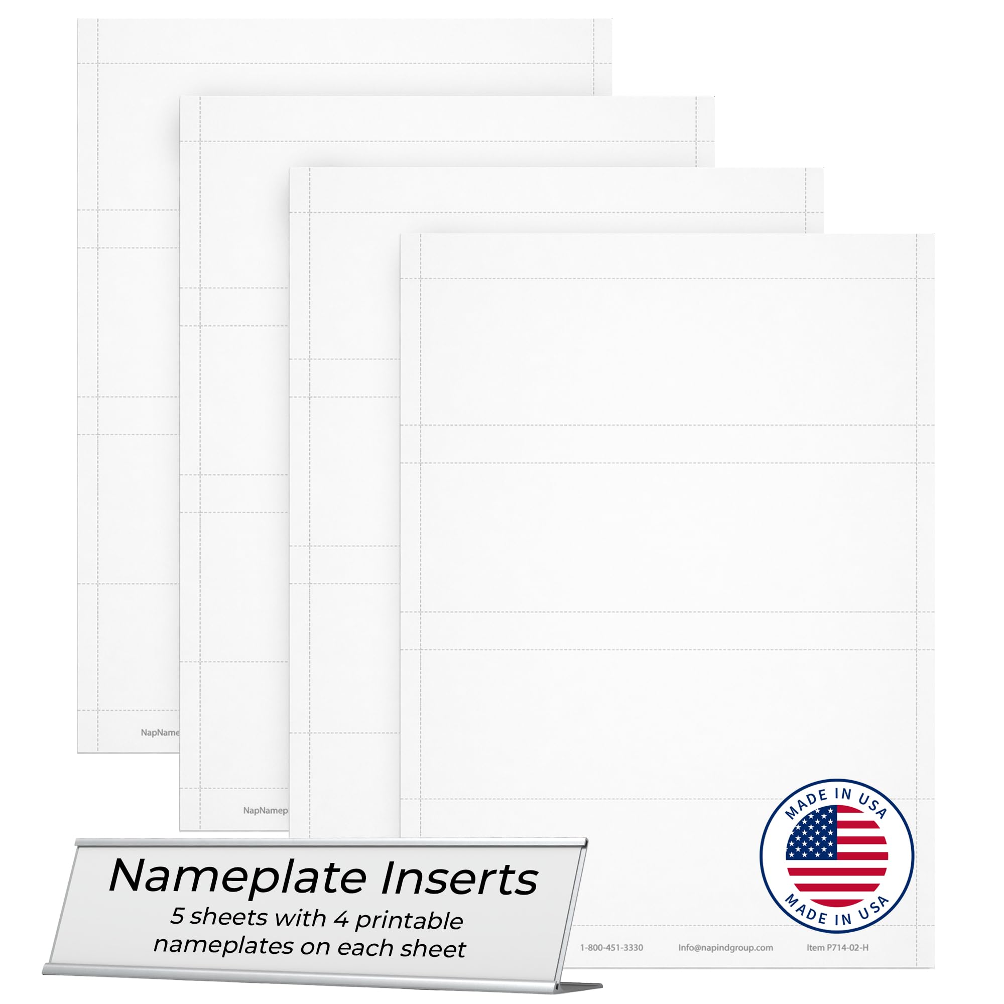 Nap Nameplates Printable Perforated Paper Name Plate 1.5 x 10 in, 80Inserts