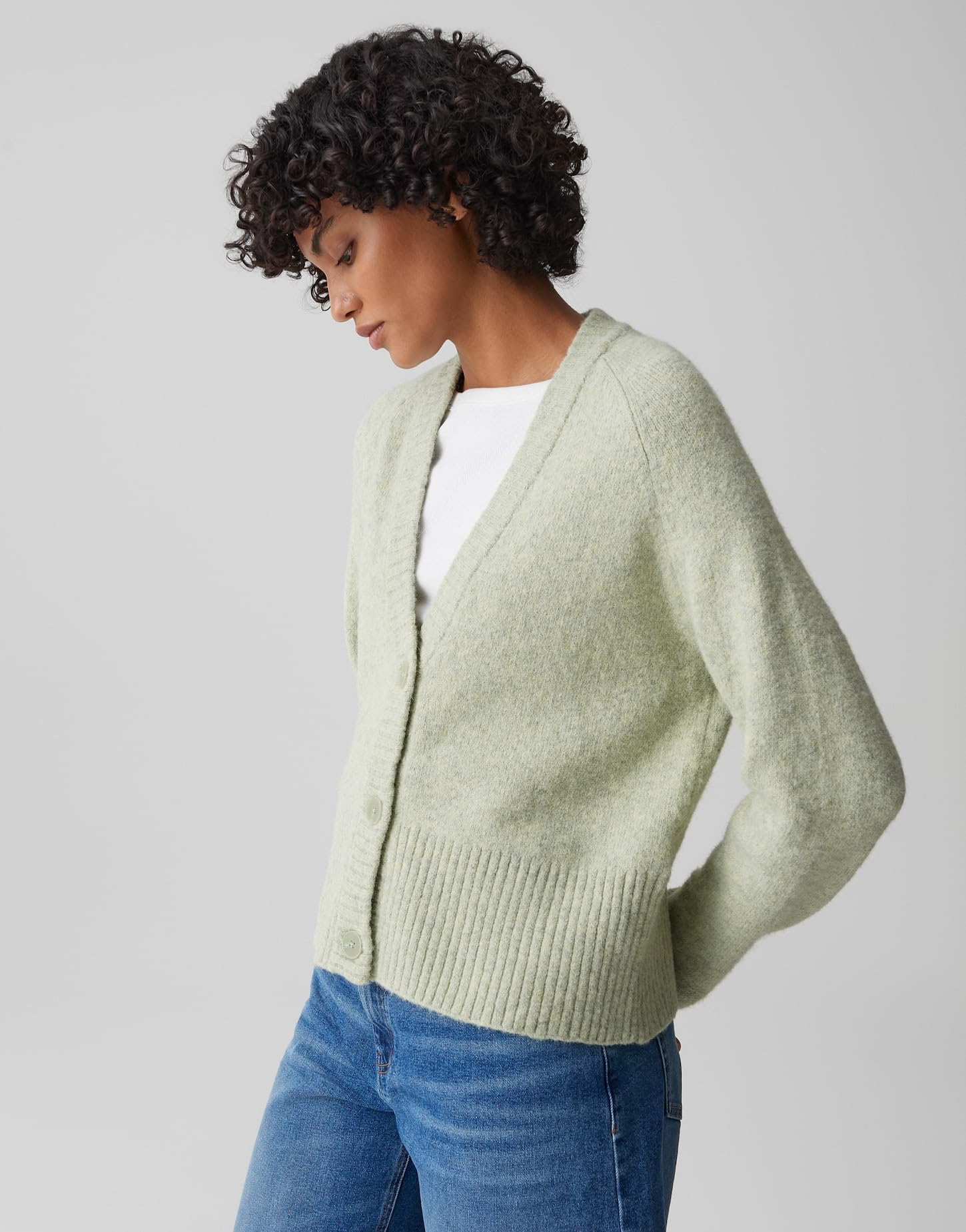OPUS Damen Strickjacke | DASSI Regular Cardigan aus Alpaka Wollmix