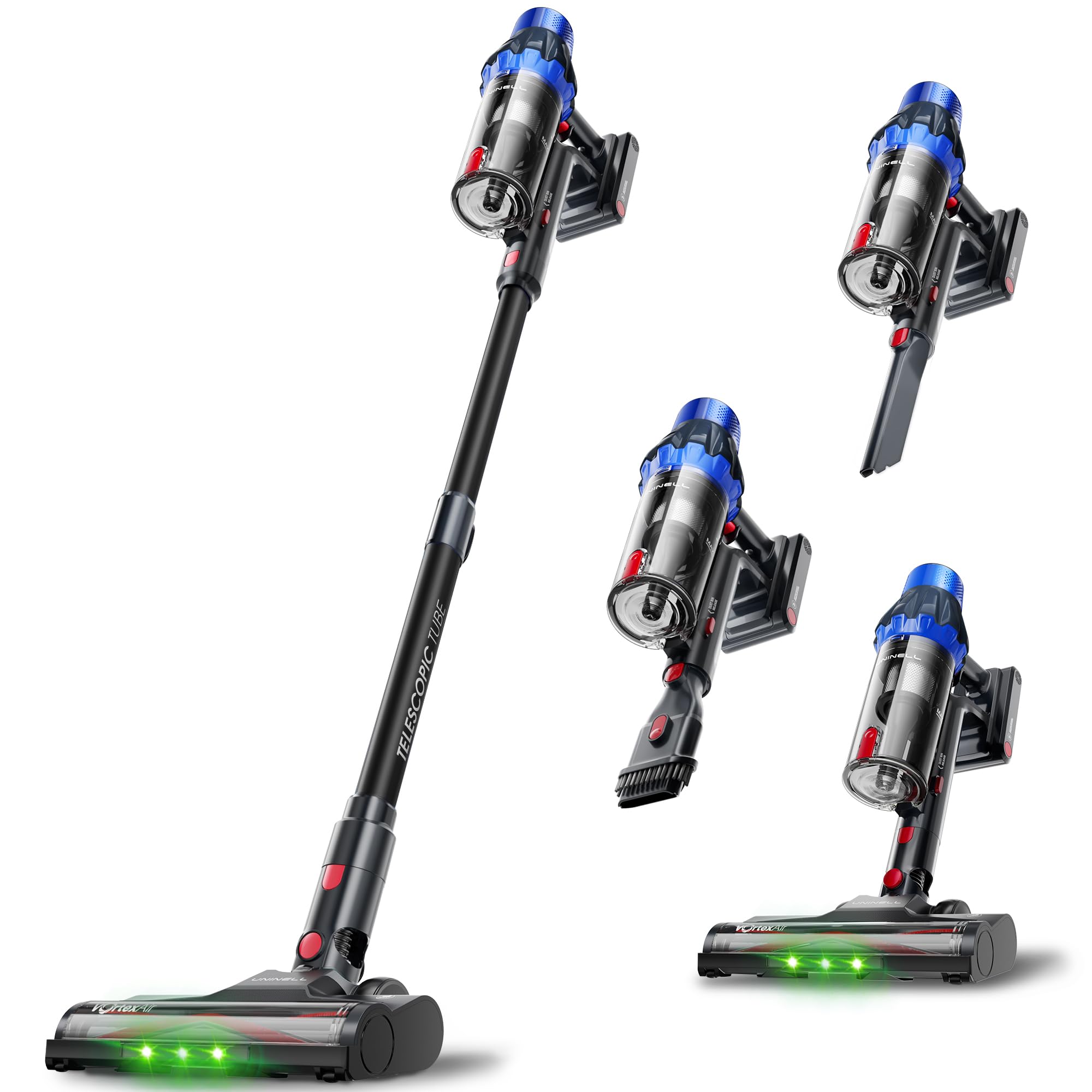 UNINELL HOME UV7 Cordless Vacuum Cleaner, Powerful Suction Stick Vacuum with Long Runtime, Lightweight Handheld for Hard Floor Carpet Pet Hair Home Cleaning, Black