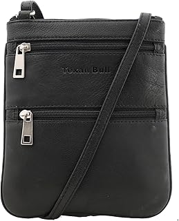 Texan Bull Crossbody Purses For Women-Shoulder Strap Women Leather Bags Travel Handbags (Black)