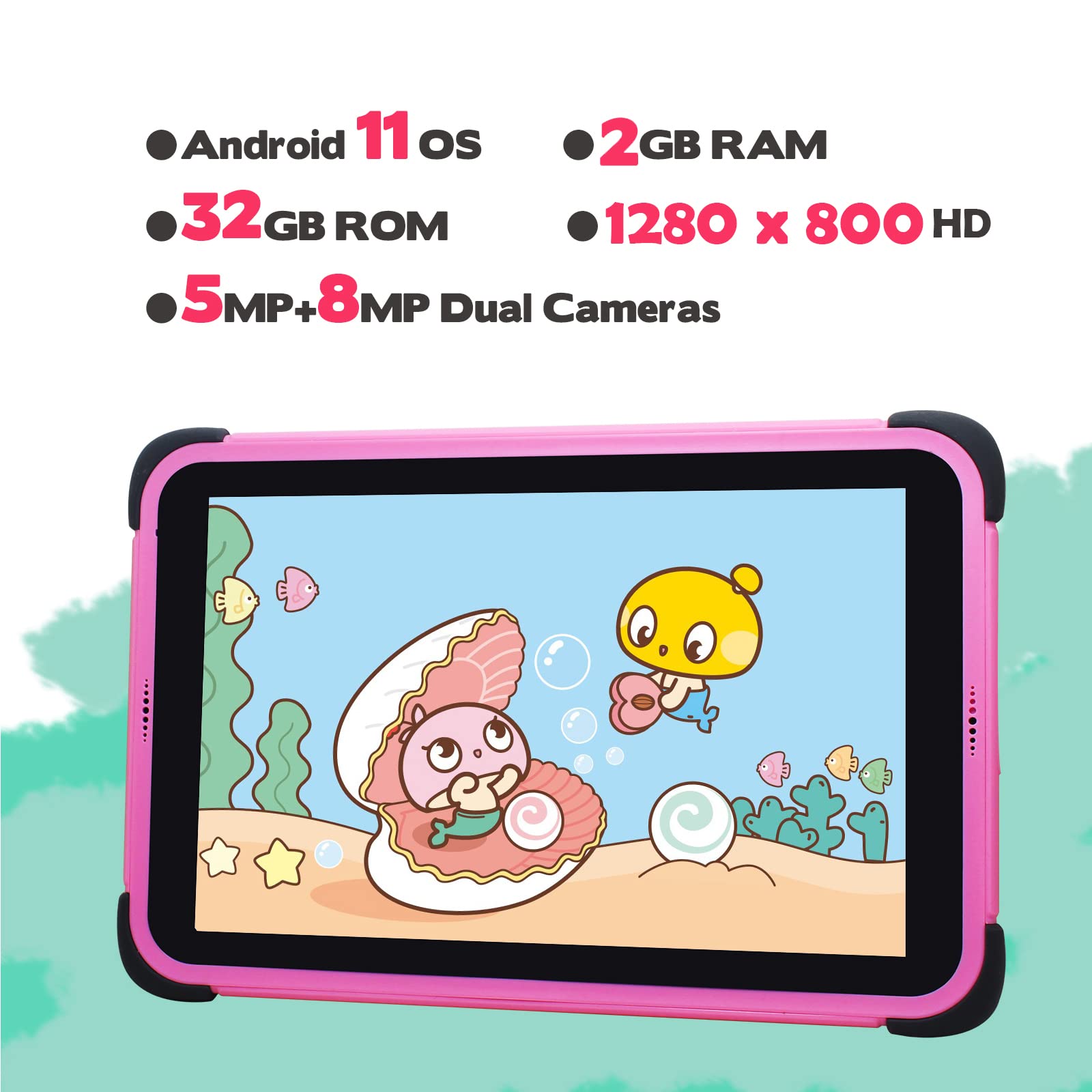 Tablette Enfant 8 Pouces Android 10 - Contrôle Parental 32GB