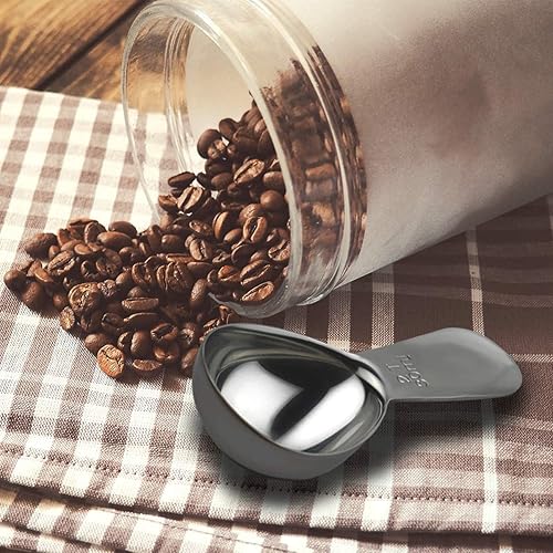 Miniatura 7 de Cuchara medidora de café de acero inoxidable 18/8, 2 cucharadas de café, cuchara medidora de mango corto para café molido, té, harina de azúcar,