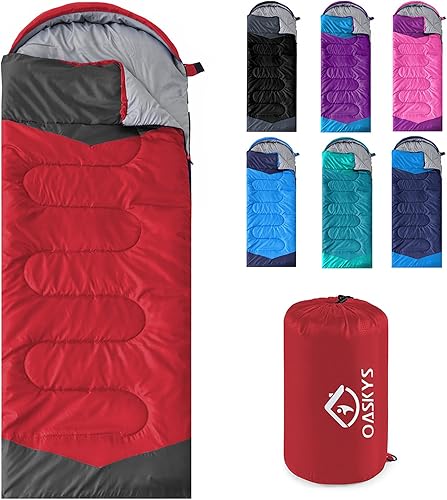Miniatura 1 de Saco de dormir para campamento, 3 estaciones, clima cálido y fresco, verano, primavera, otoño, ligero, impermeable, para adultos y niños, equipo de