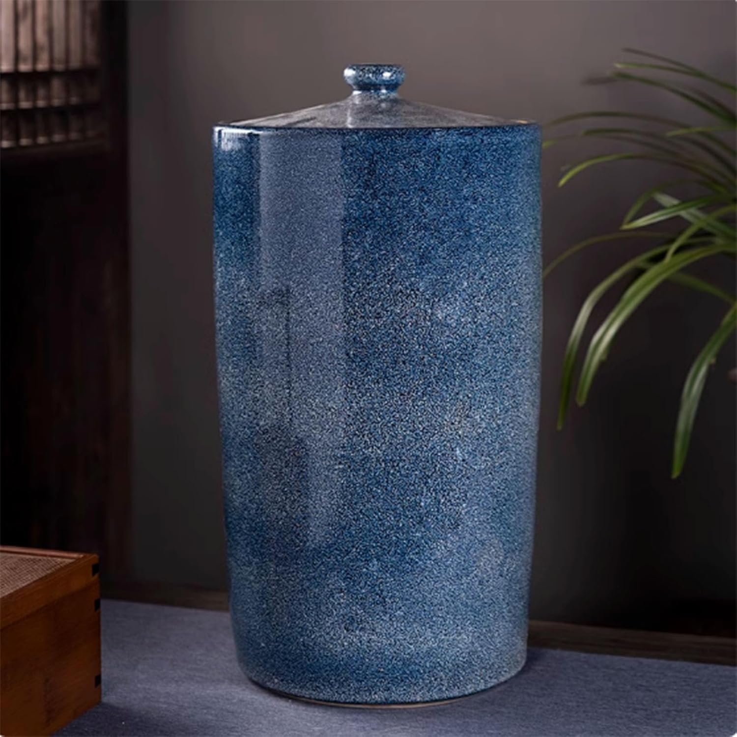 MESCXTY Ceramic Rice Jar Large Food Storage Container Suitable for Rice, Flour, Grain, Pet Dispenser(A/50kg)