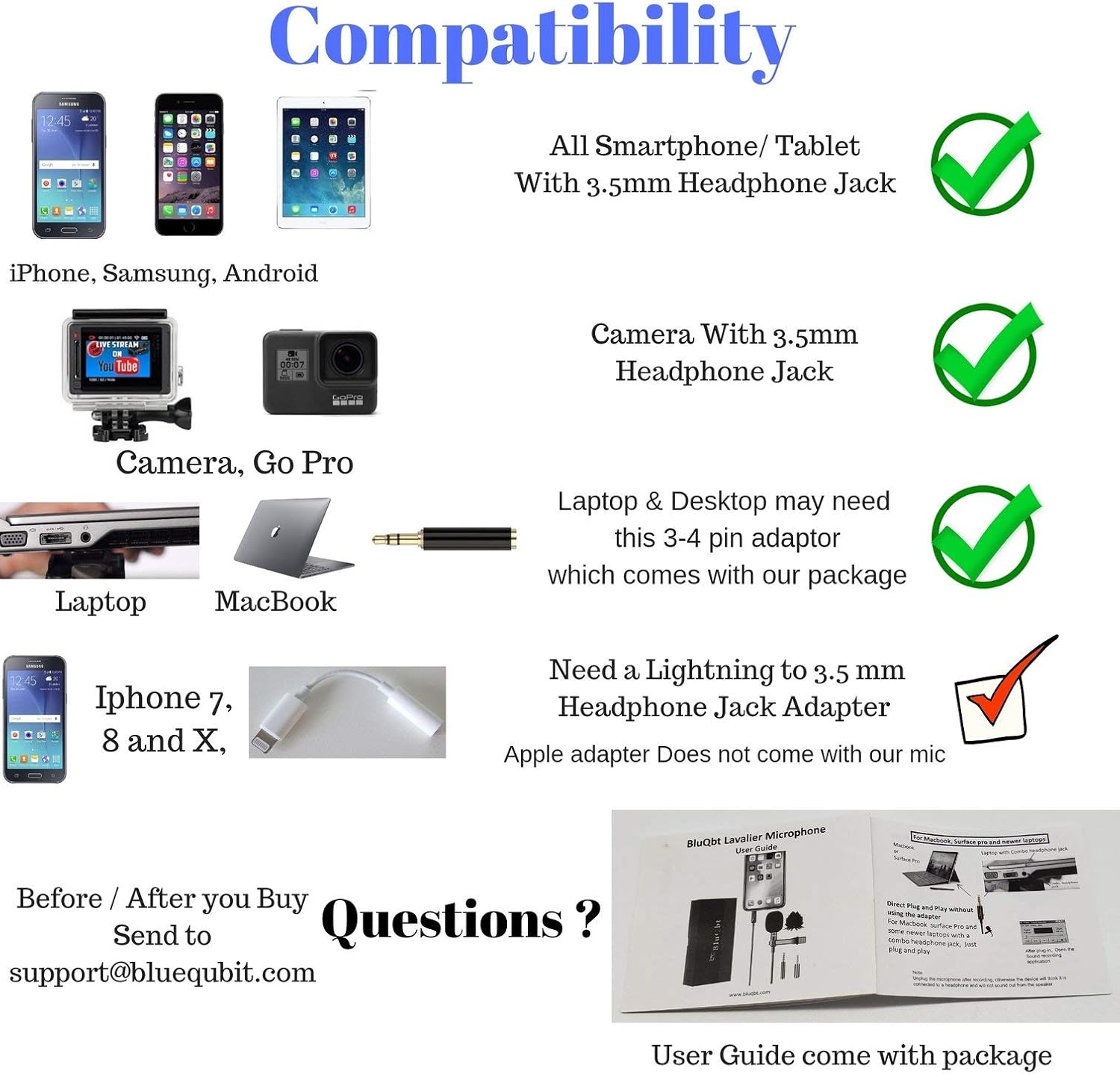 Exсluѕіvе Sресіаl BluQbt Lavalier Lapel iPhone Microphone - Professional High Audio Quality Clip On Lav Mic for YouTube Camera Vlogging with 118 Cable and Nice Carry case, Compatible with Apple Exсluѕіvе Dіѕсоunt 🔥 BluQbt Lavalier Lapel iPhone Microphone - Professional High Audio Quality Clip On Lav Mic for YouTube Camera Vlogging with 118 Cable and Nice Carry case, Compatible with Apple