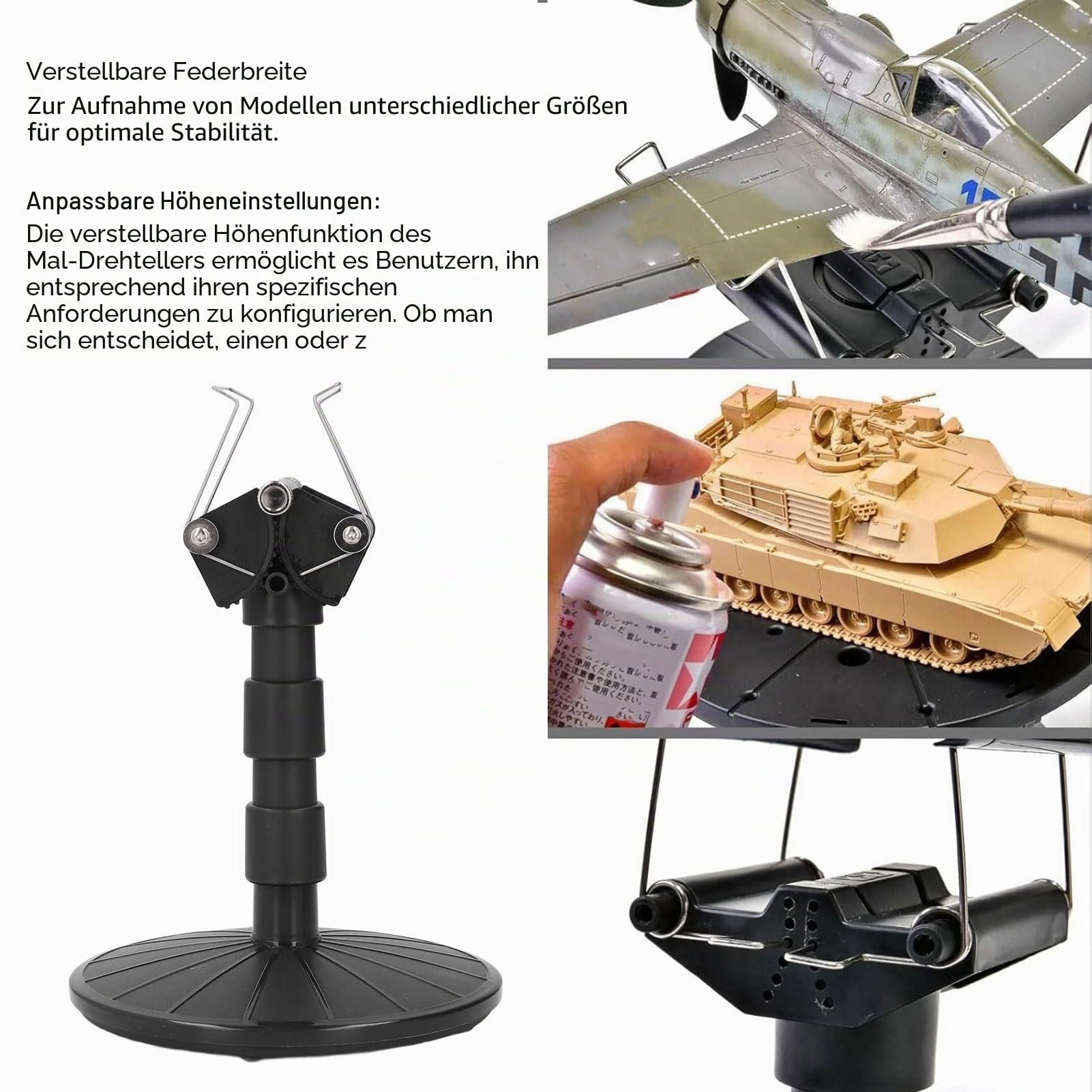 Focket Lackierständer für Spritzarbeiten, Modell-Lackierständerbasis erleichtert das Lackieren mit der Spritzpistole, höhenverstellbare Karosserie-Färbung, Feste Halterung