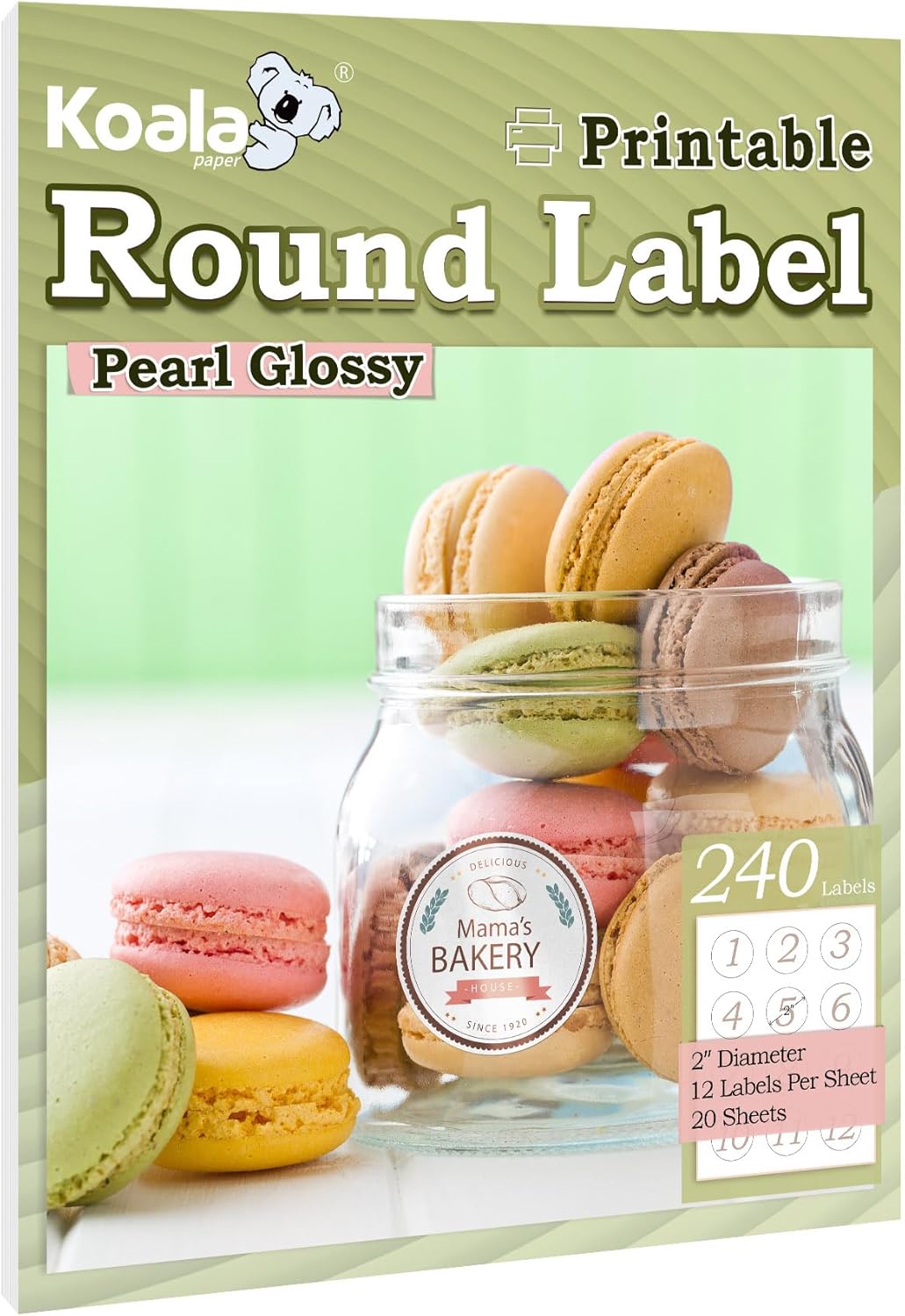 Amazon com : Koala Round Labels 2 Inch 240 Pearl Glossy White Amazon com : Koala Round Labels 2 Inch 240 Pearl Glossy White