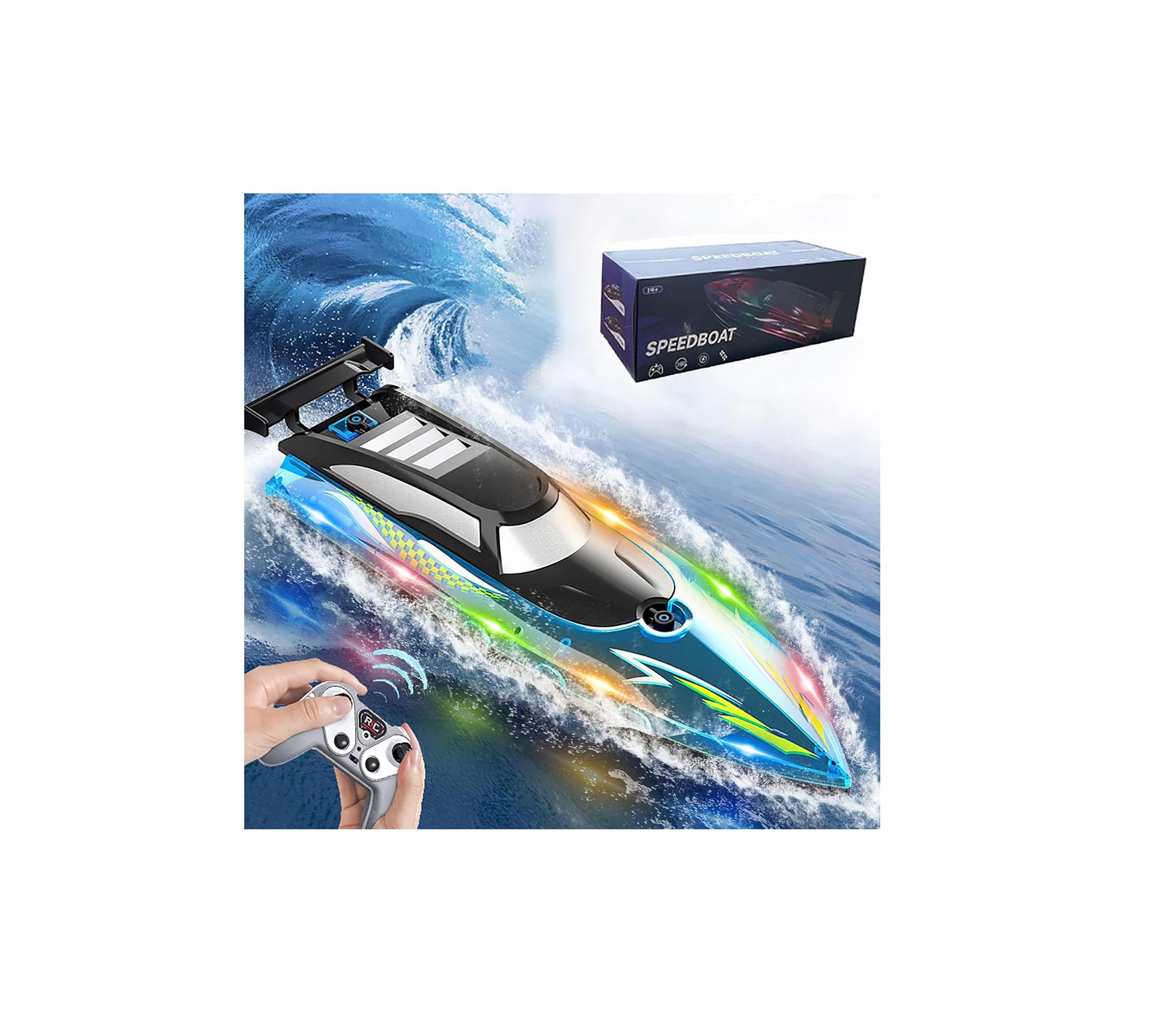 jilani RC Kids Water Boat Remote Controlled Boats for Kids and Adults Pools Lakes, Sky Blue-Yellow, Pack of 1-image-9