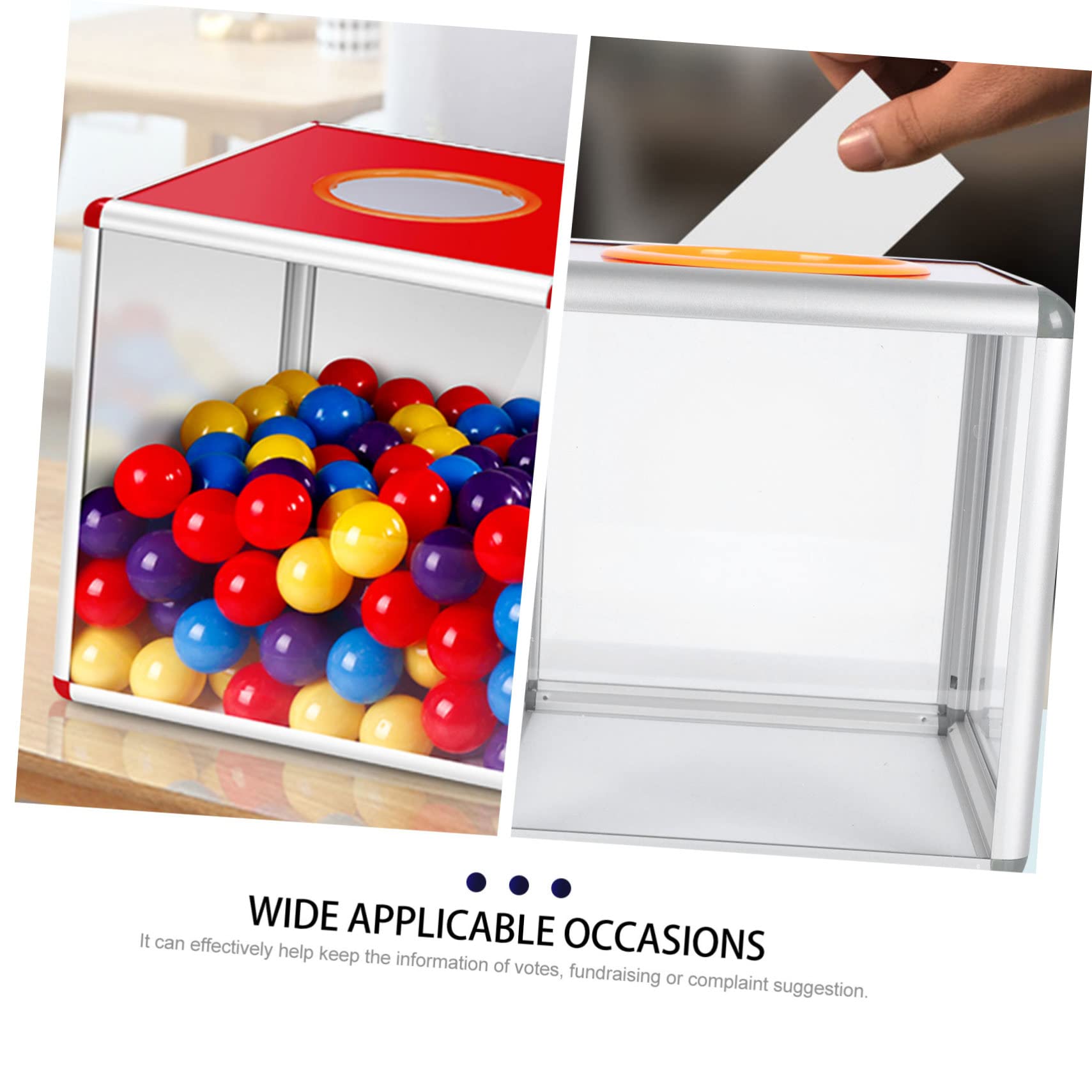 Caja Transparente Borde de Aleación de Aluminio para Sorteos de Lotería Diseño Seguro Cerradura Adecuado para Sugerencias y Papeleo en Oficina