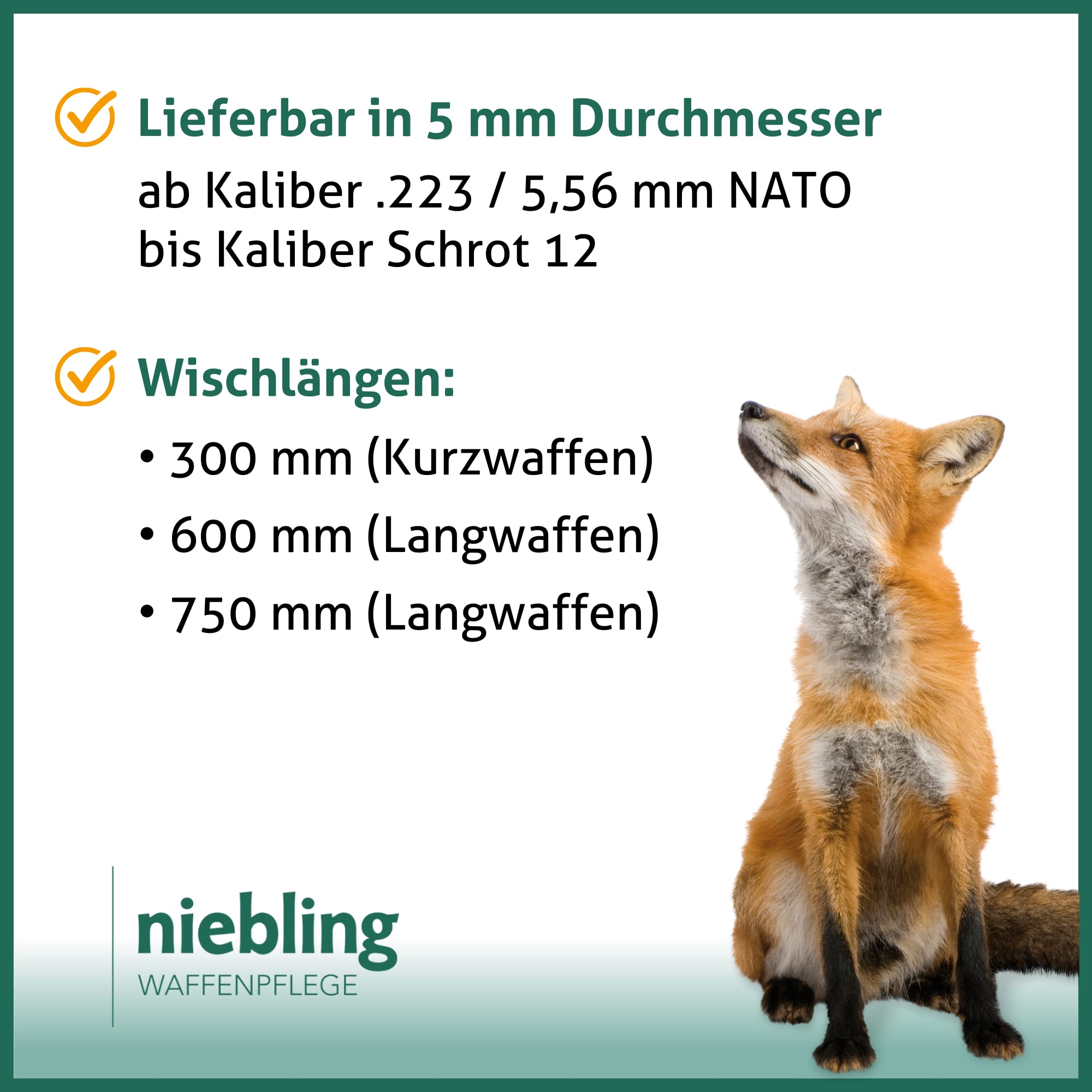 Niebling Putzstock Kunststoffummantelt (Ab Kaliber 5,56 mm/Kaliber .22) mit Kugellager und M4-Innengewinde und Einführhilfe