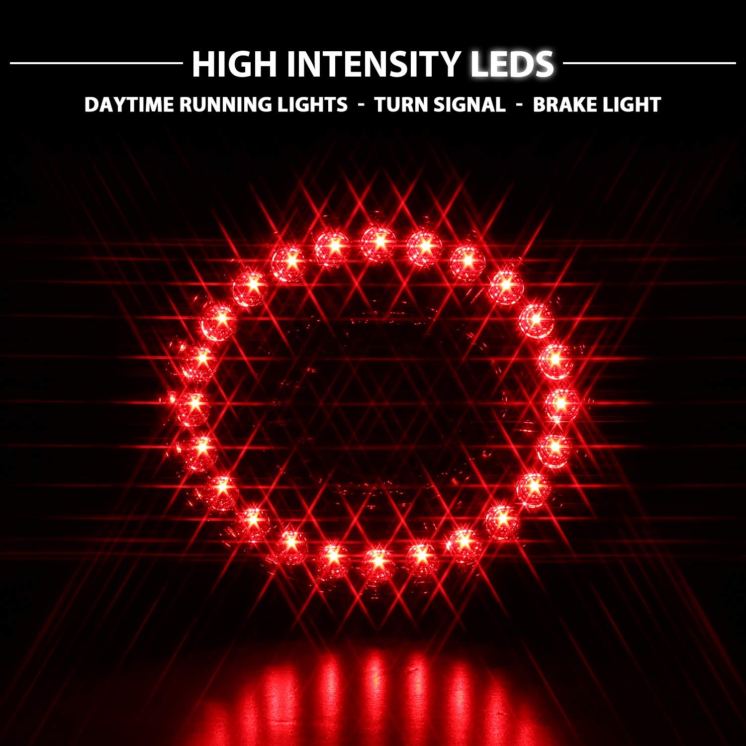 AmeriLite L.E.D Taillights All Red For Chevy Corvette/Covette Z06 - Passenger and Driver Side