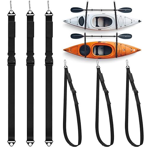 Kayak Snowboard Hanging Straps for Wall Storage 440lb Capacity 74"