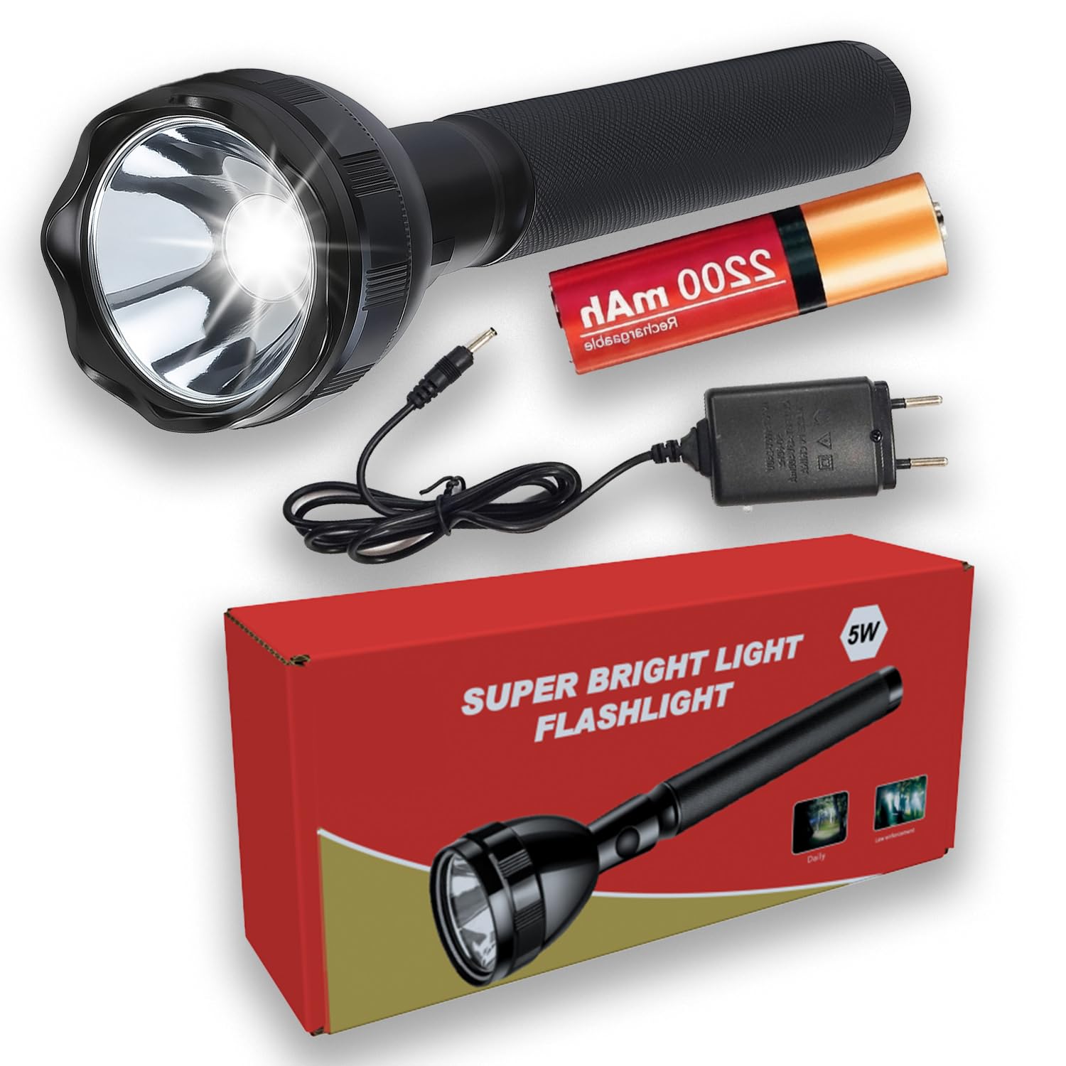 High Power LED Rechargeable Torch Featuring Long Range Illumination, Rear Reading Lamp, Energy Saving Technology, Perfect for Home Backup, Outdoor Adventure, Travel & Emergency Use-image-23