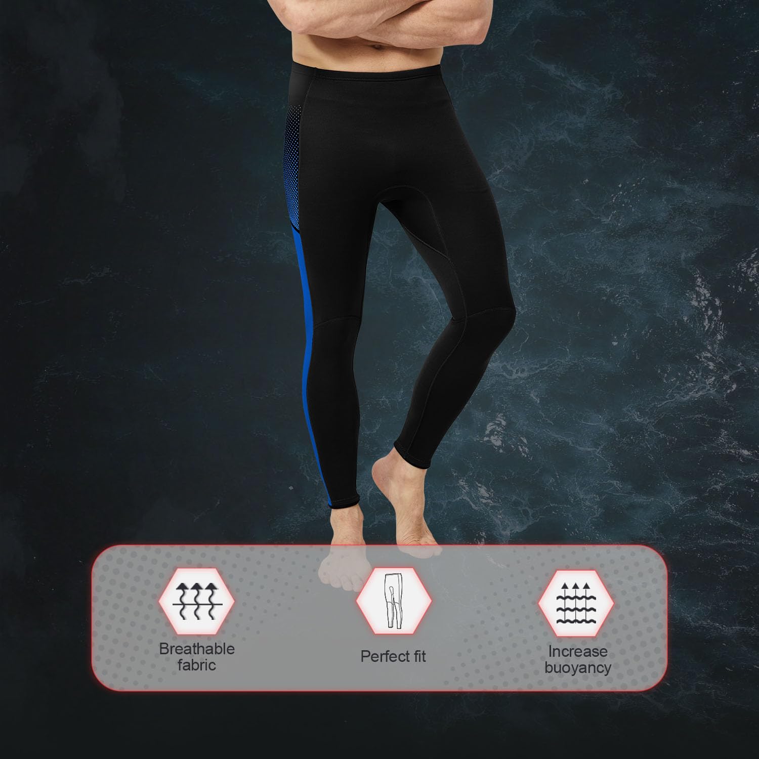 Pantalon De Surf / Plongée 2mm Néoprène - Taille M - Homme - Jambes Longues