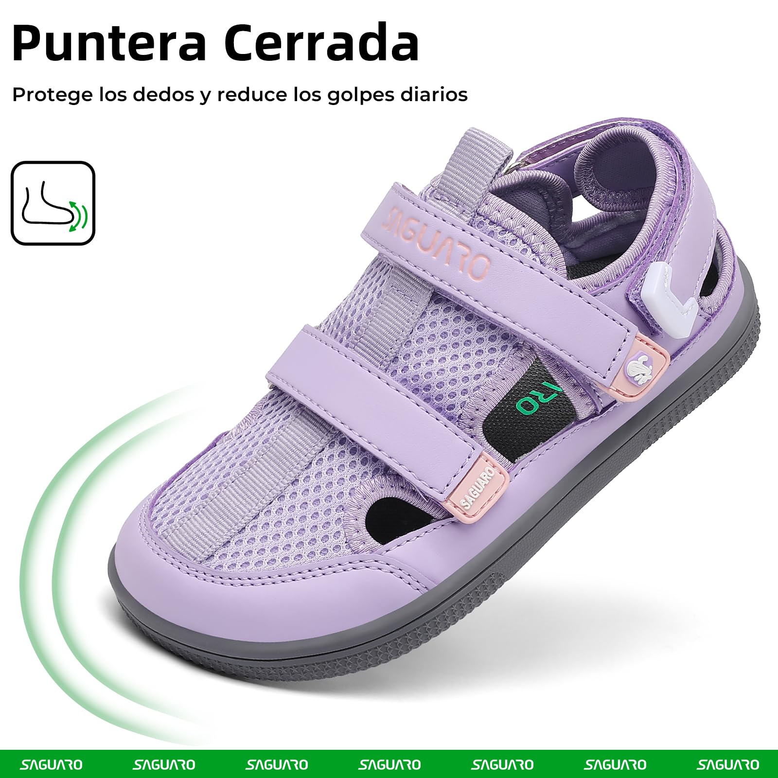 SAGUARO Sandalias Barefoot Niños con Puntera Cerrada Zapatillas de Verano Ligeras Transpirables- Diario, Colegio & Tiempo Libre, 25-36 EU — view 3