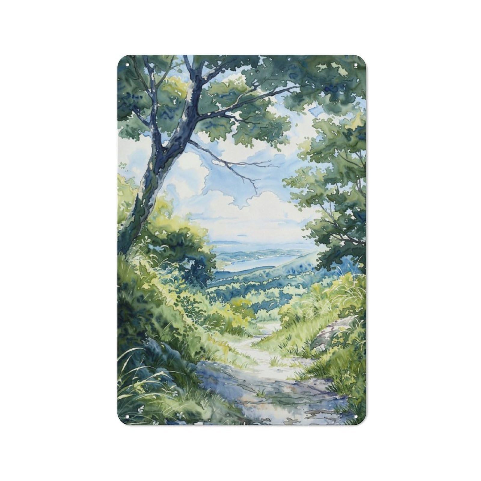 Junmoney Verdant Outlook For Studio Or Craft Room, Rustic Metal Wall Sign 30X20cm, For Vintage Wall Decor Fans, For Metal Sign Collectors