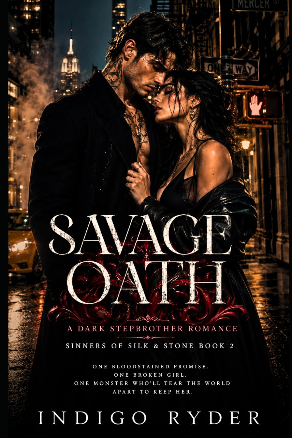 Savage Oath: (Sinners of Silk & Stone Book 2) (Dark Stepbrother Romance Mafia Short Read Romance Book): A Dark Stepbrother Romance