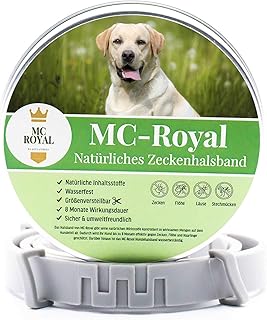 MC-Royal® Tick collar for dogs and cats, effective protection against bugs, waterproof and adjustable, up to 8 months, tick protection with 100% natural ingredients product image