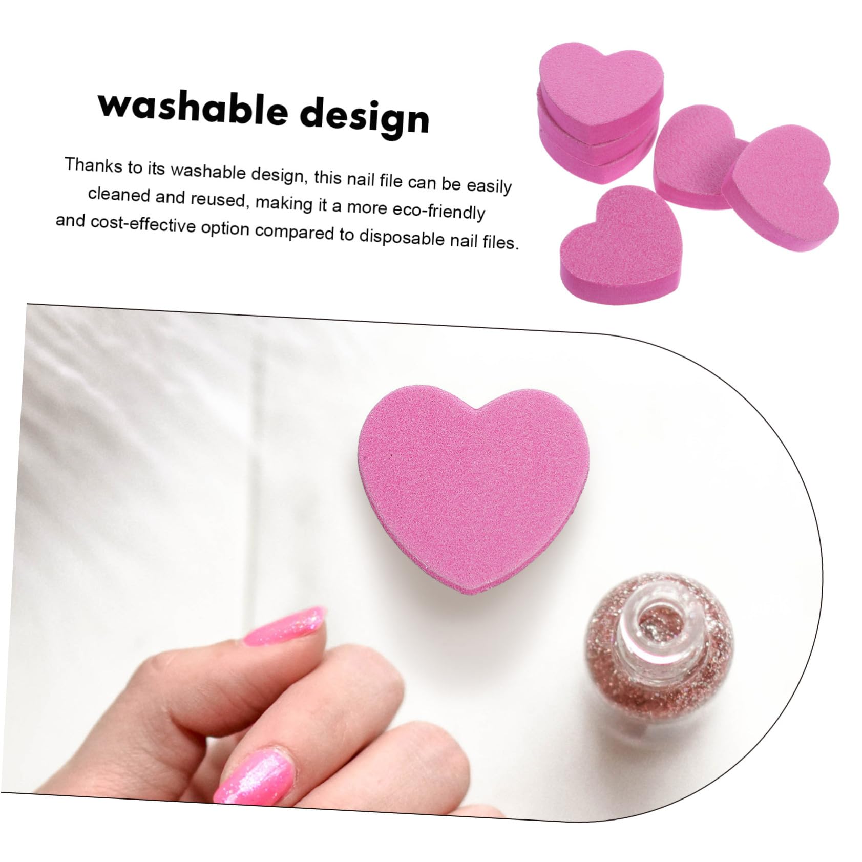 FRCOLOR 250 Piezas amor lima de uñas limas para uñas limas archivos de arte de bloque de lima de lima de de manicura lima de bloque de lijado esponja rosa